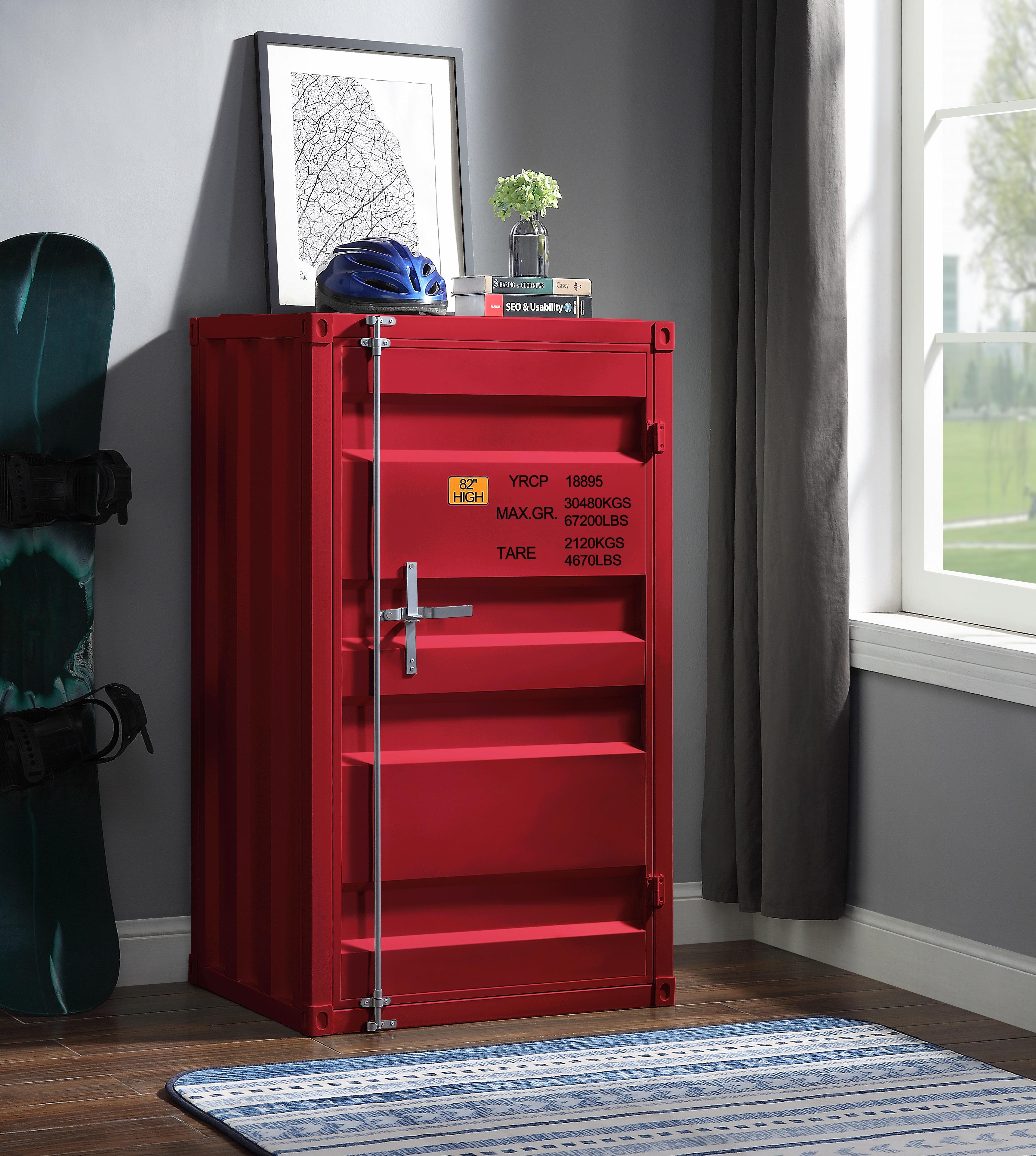 Cargo Red Chest (Single Door) - Ideal Furniture (Fresno,CA)