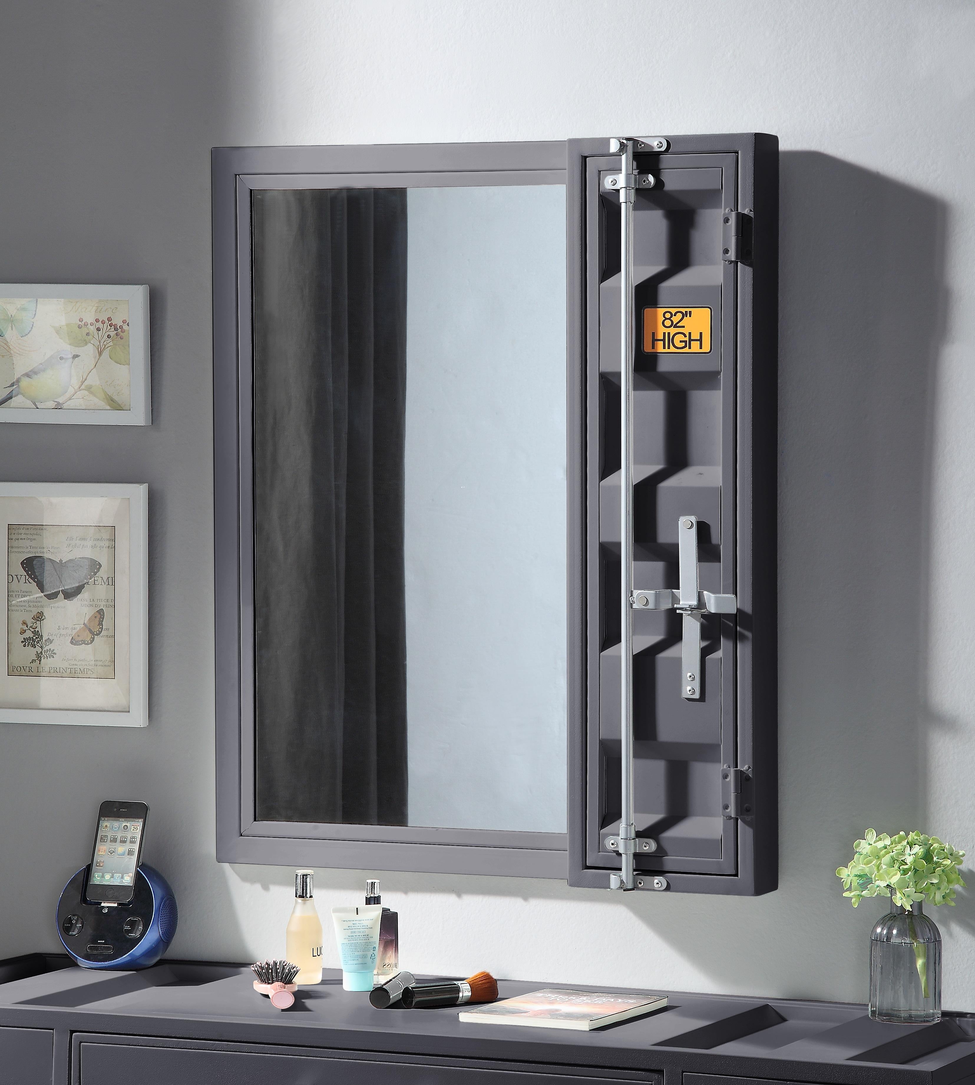 Cargo Gunmetal Vanity Mirror - Ideal Furniture (Fresno,CA)