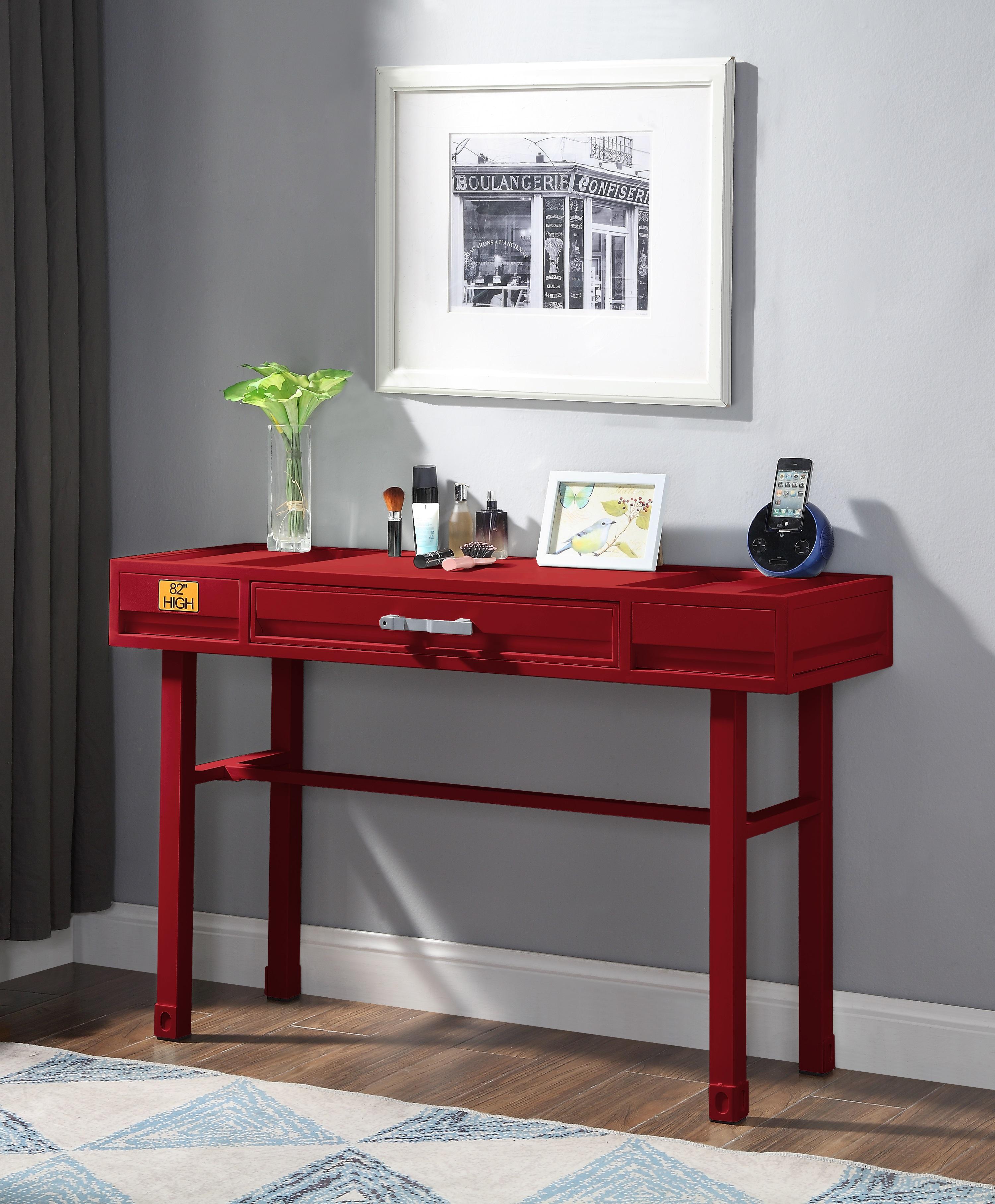 Cargo Red Vanity Desk - Ideal Furniture (Fresno,CA)