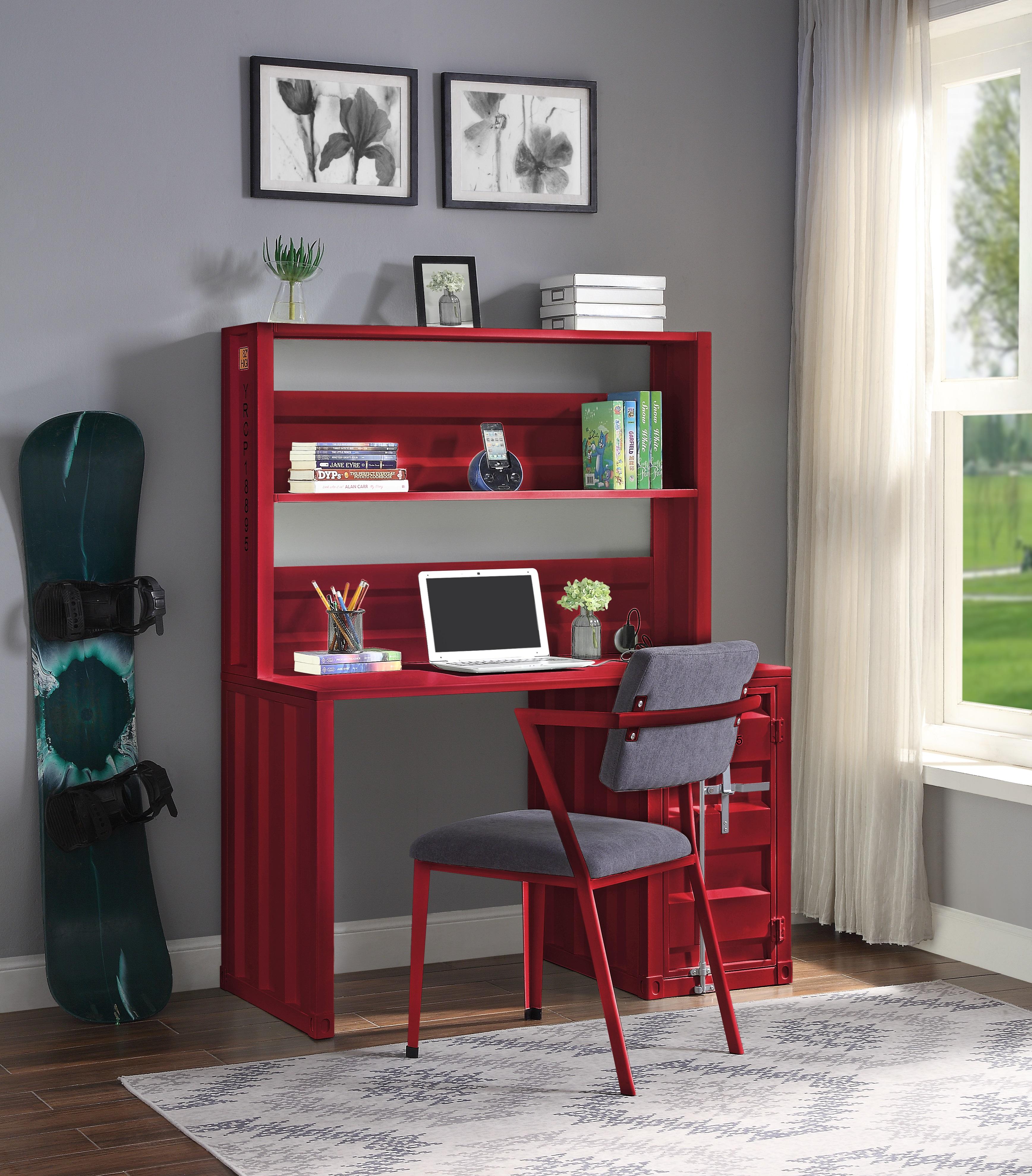 Cargo Red Desk & Hutch - Ideal Furniture (Fresno,CA)