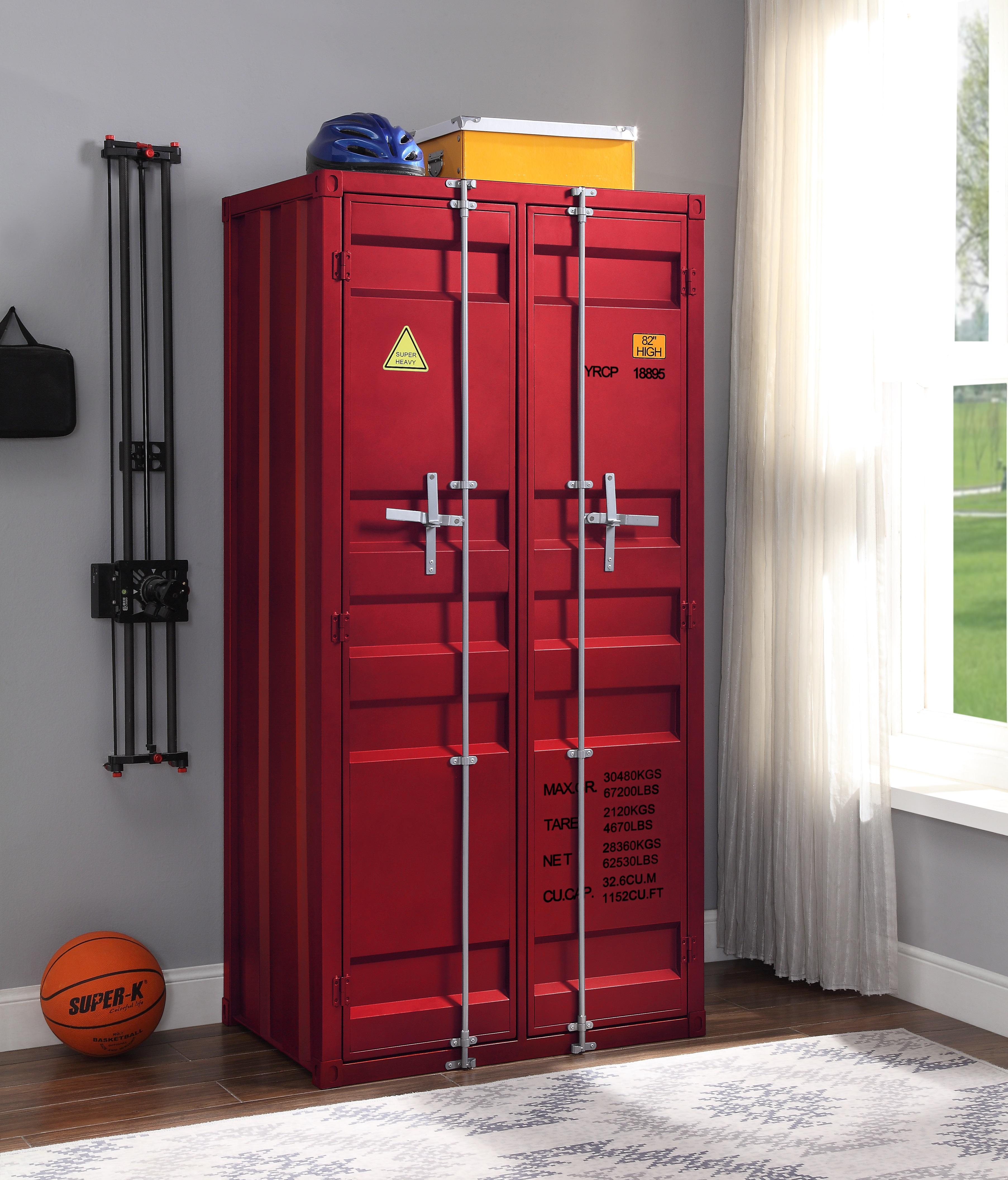 Cargo Red Wardrobe (Double Door) - Ideal Furniture (Fresno,CA)