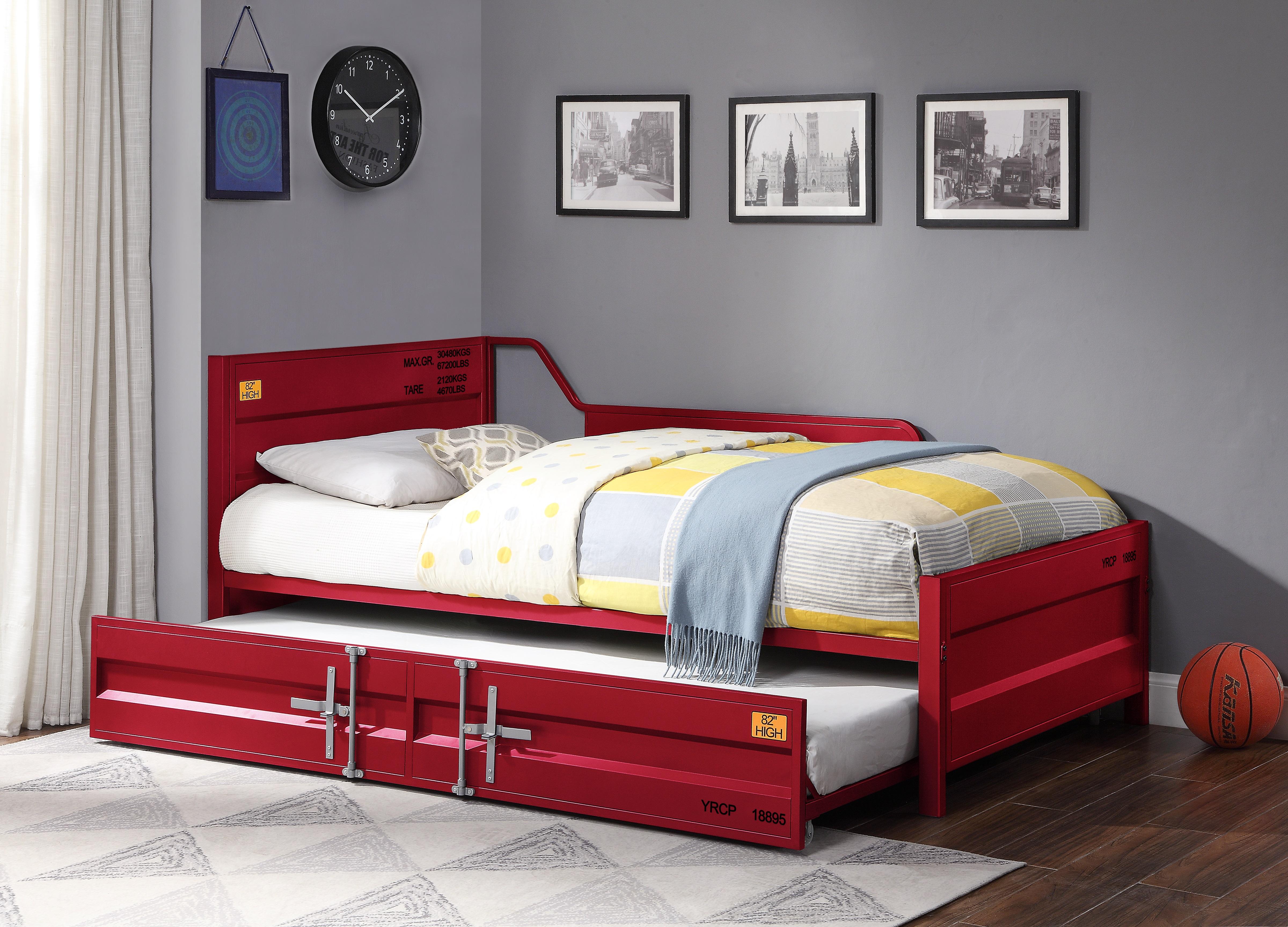Cargo Red Daybed & Trundle (Twin Size) - Ideal Furniture (Fresno,CA)