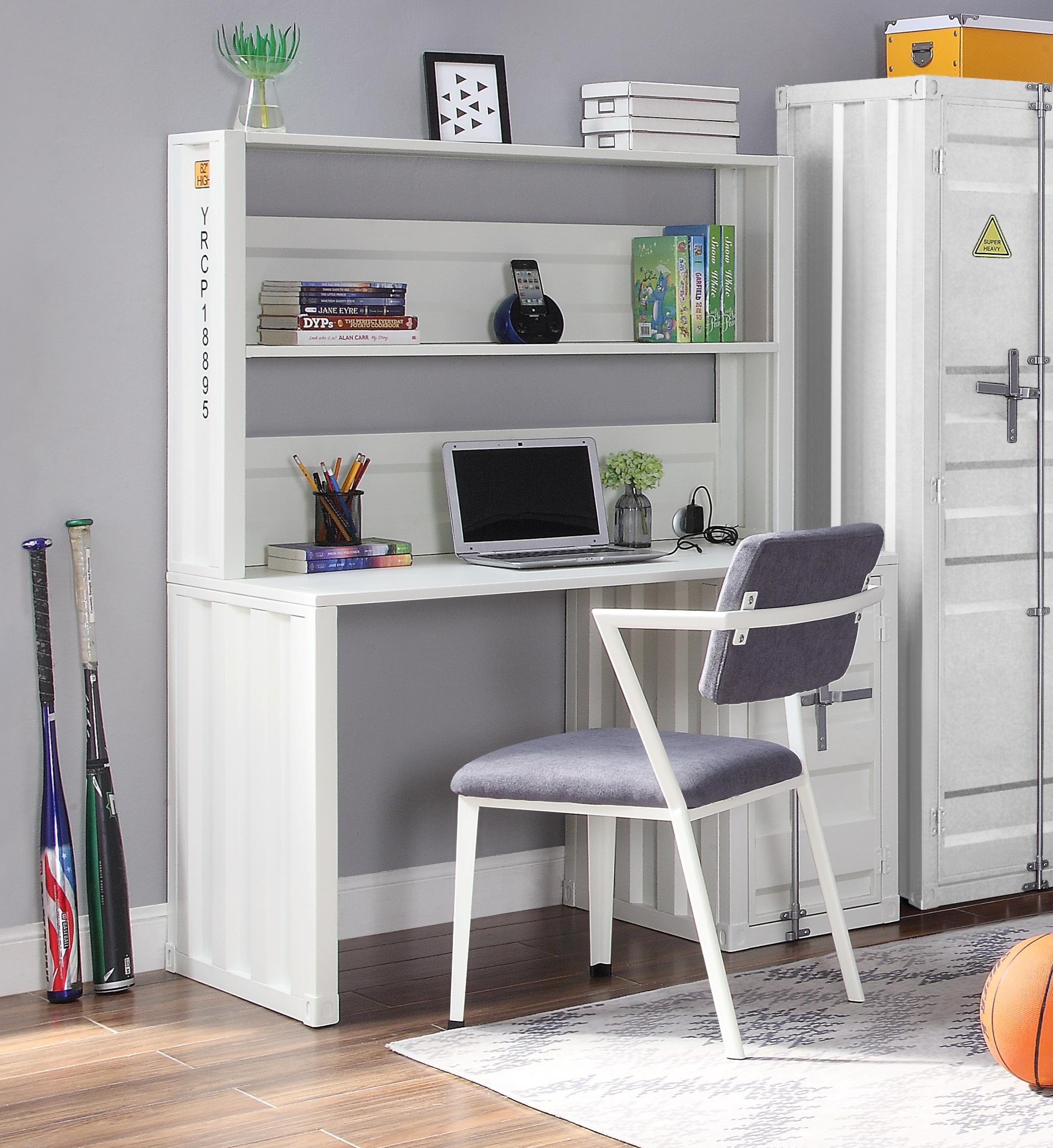 Cargo White Desk & Hutch - Ideal Furniture (Fresno,CA)