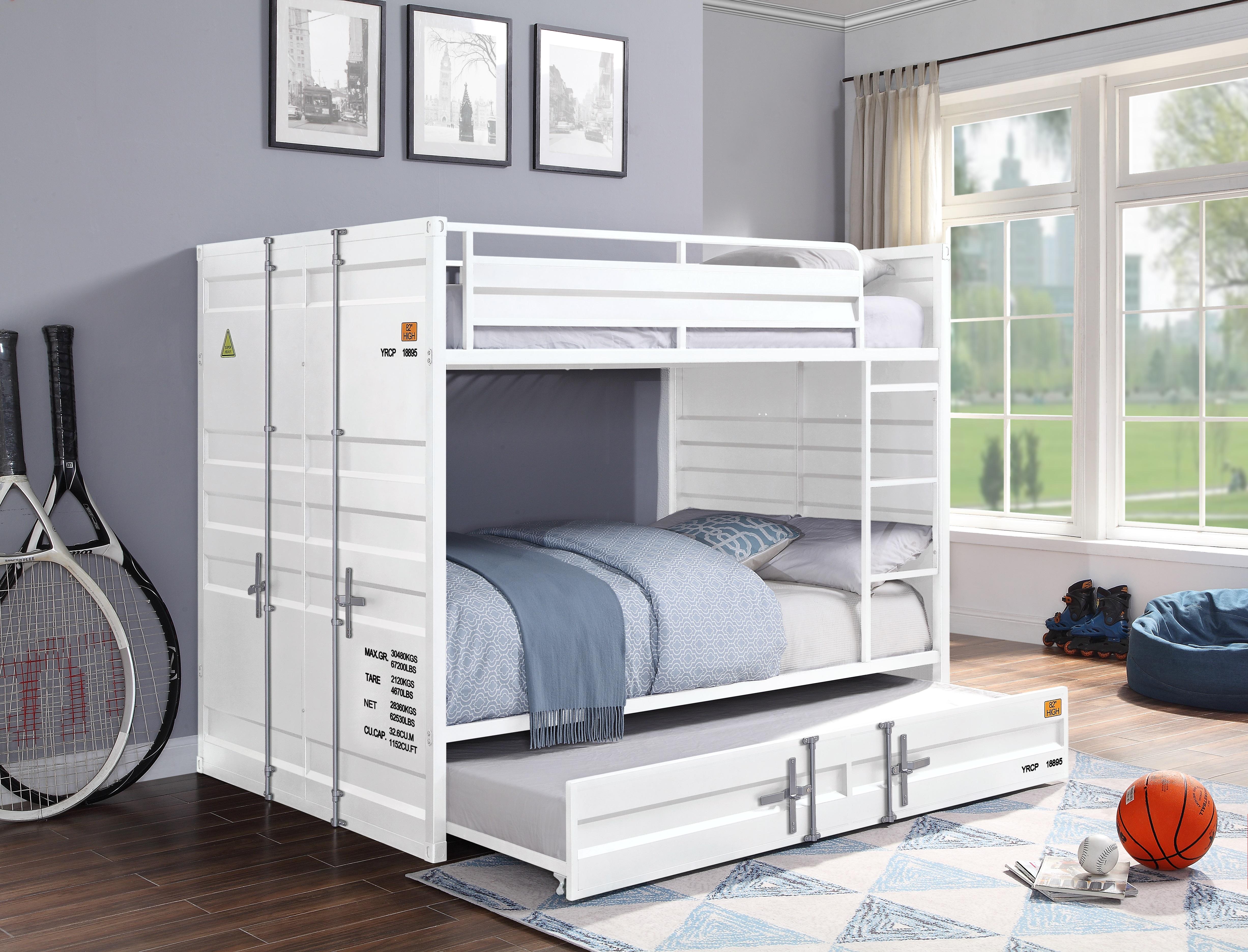 Cargo White Bunk Bed (Full/Full) - Ideal Furniture (Fresno,CA)