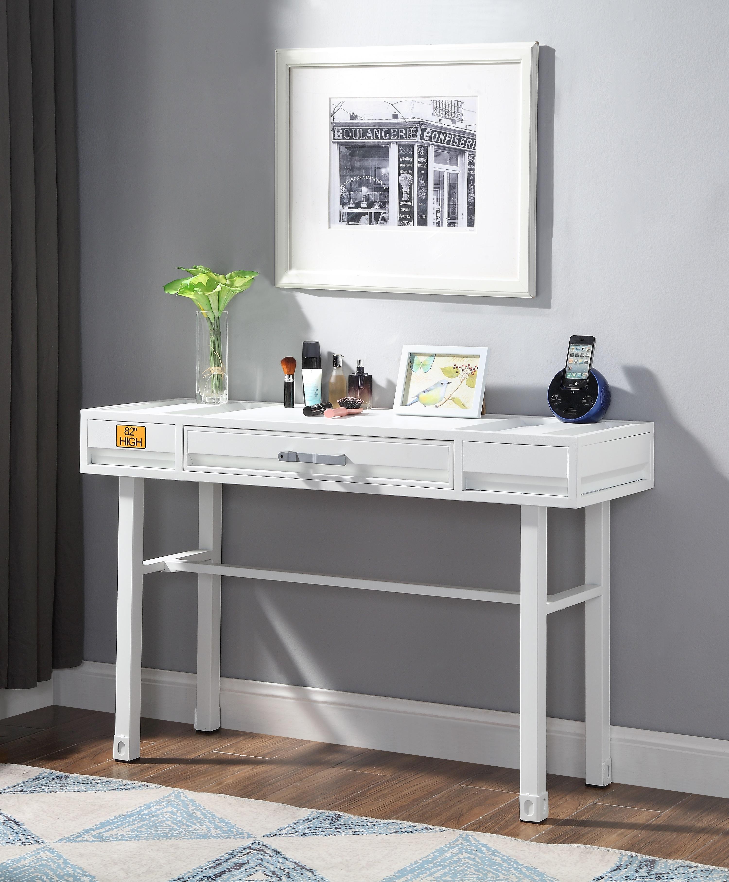 Cargo White Vanity Desk - Ideal Furniture (Fresno,CA)