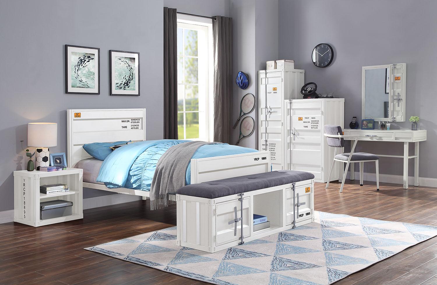 Cargo White Twin Bed - Ideal Furniture (Fresno,CA)