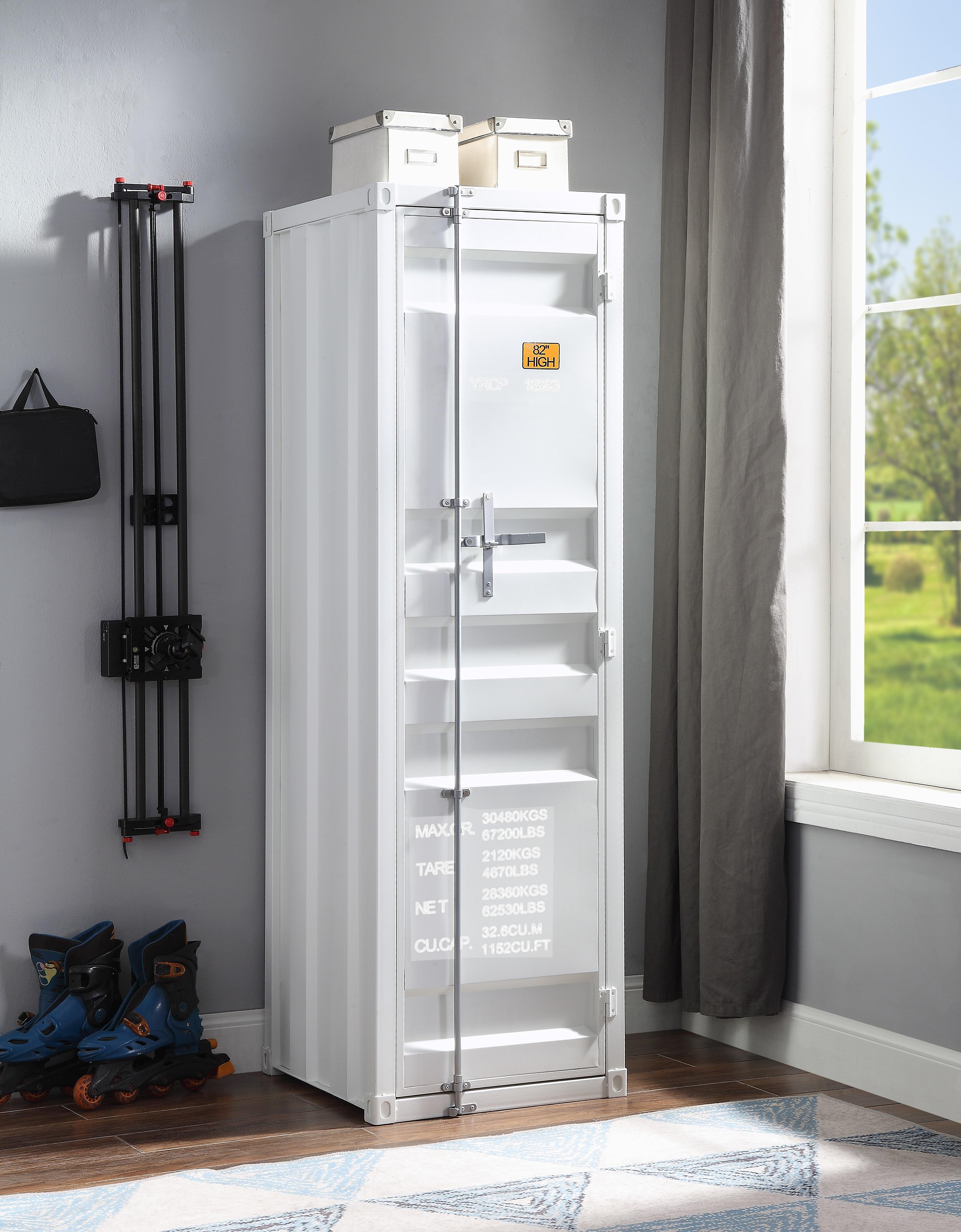 Cargo White Wardrobe (Single Door) - Ideal Furniture (Fresno,CA)