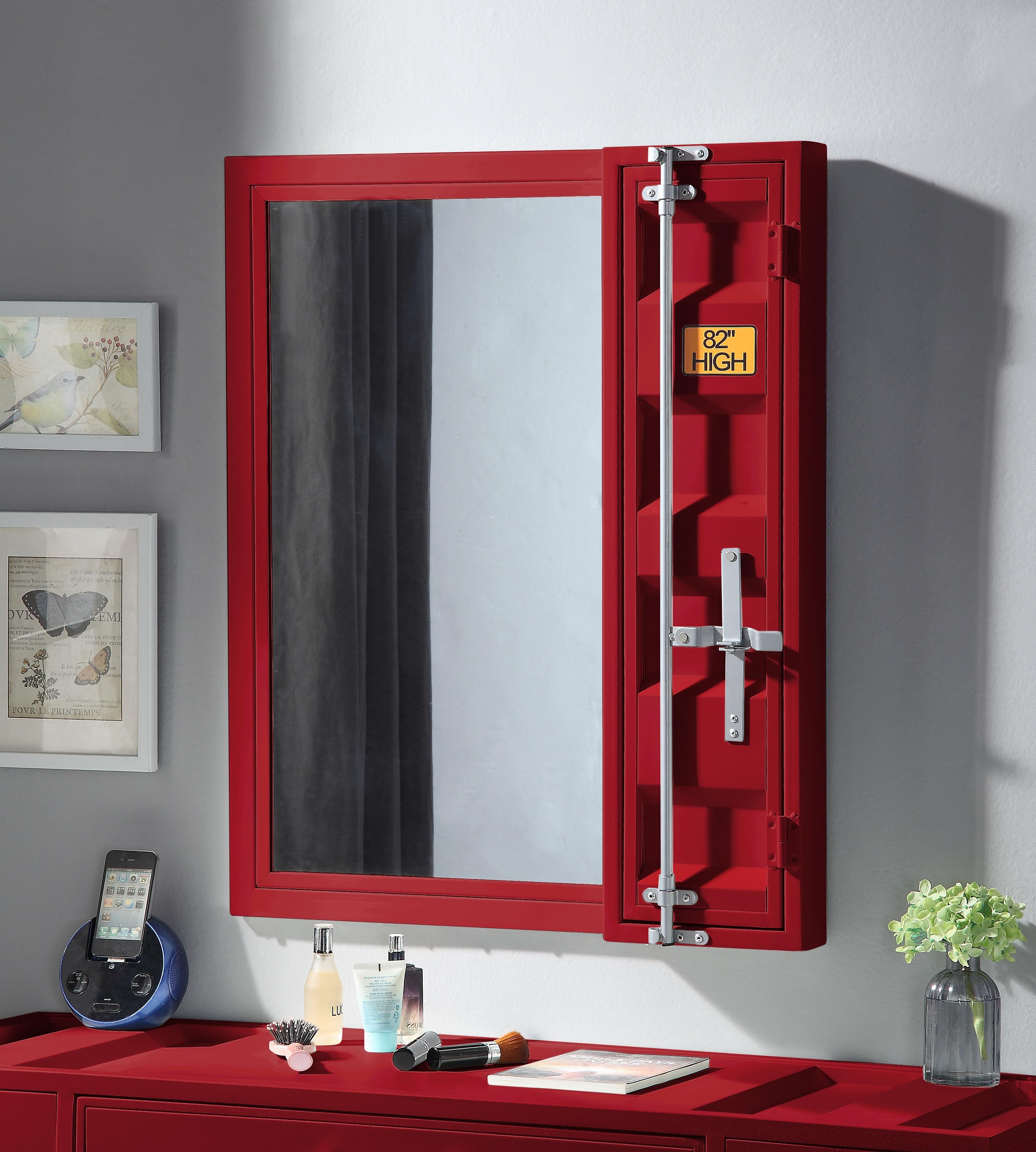 Cargo Red Vanity Mirror - Ideal Furniture (Fresno,CA)