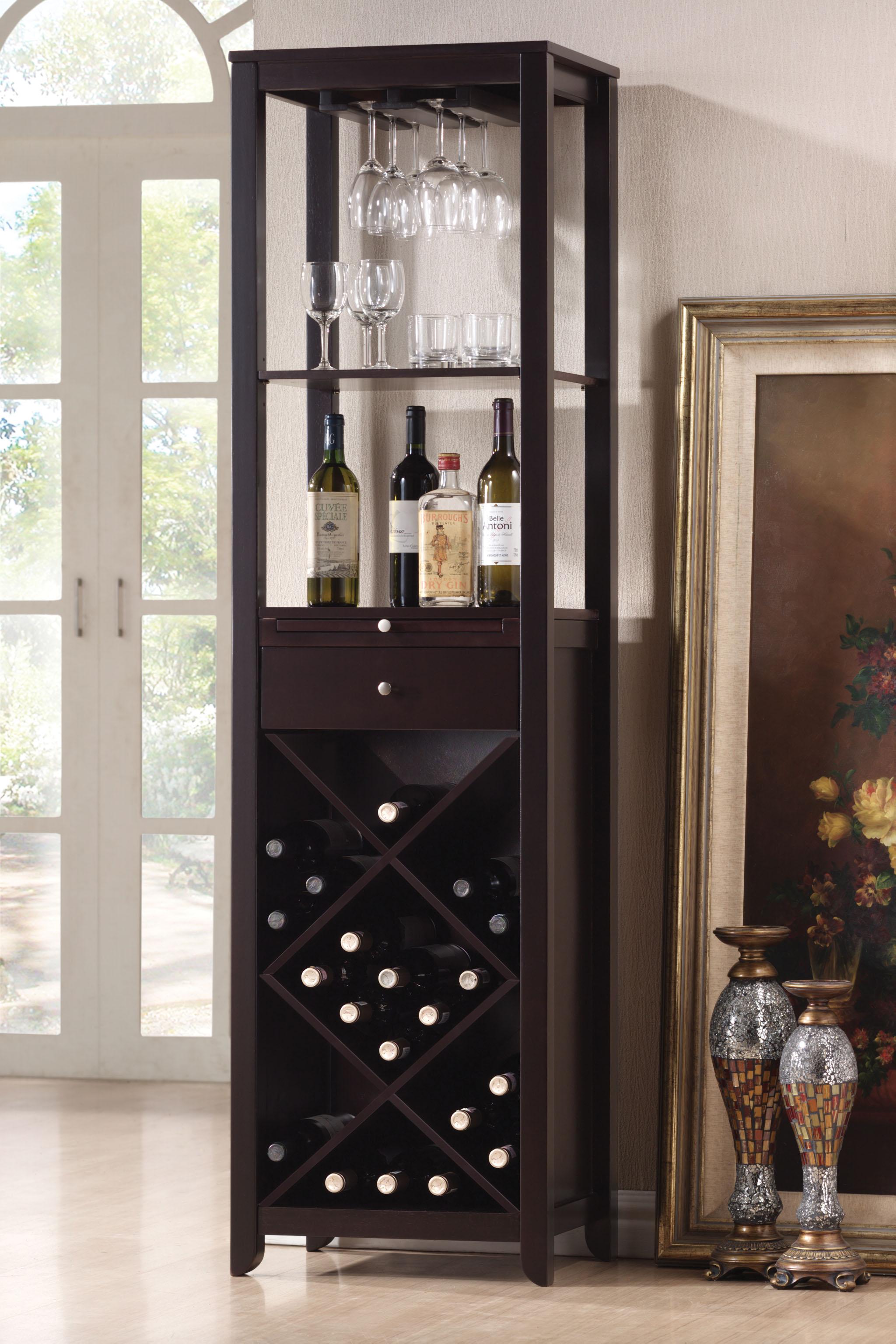 Casey Wenge Wine Cabinet - Ideal Furniture (Fresno,CA)