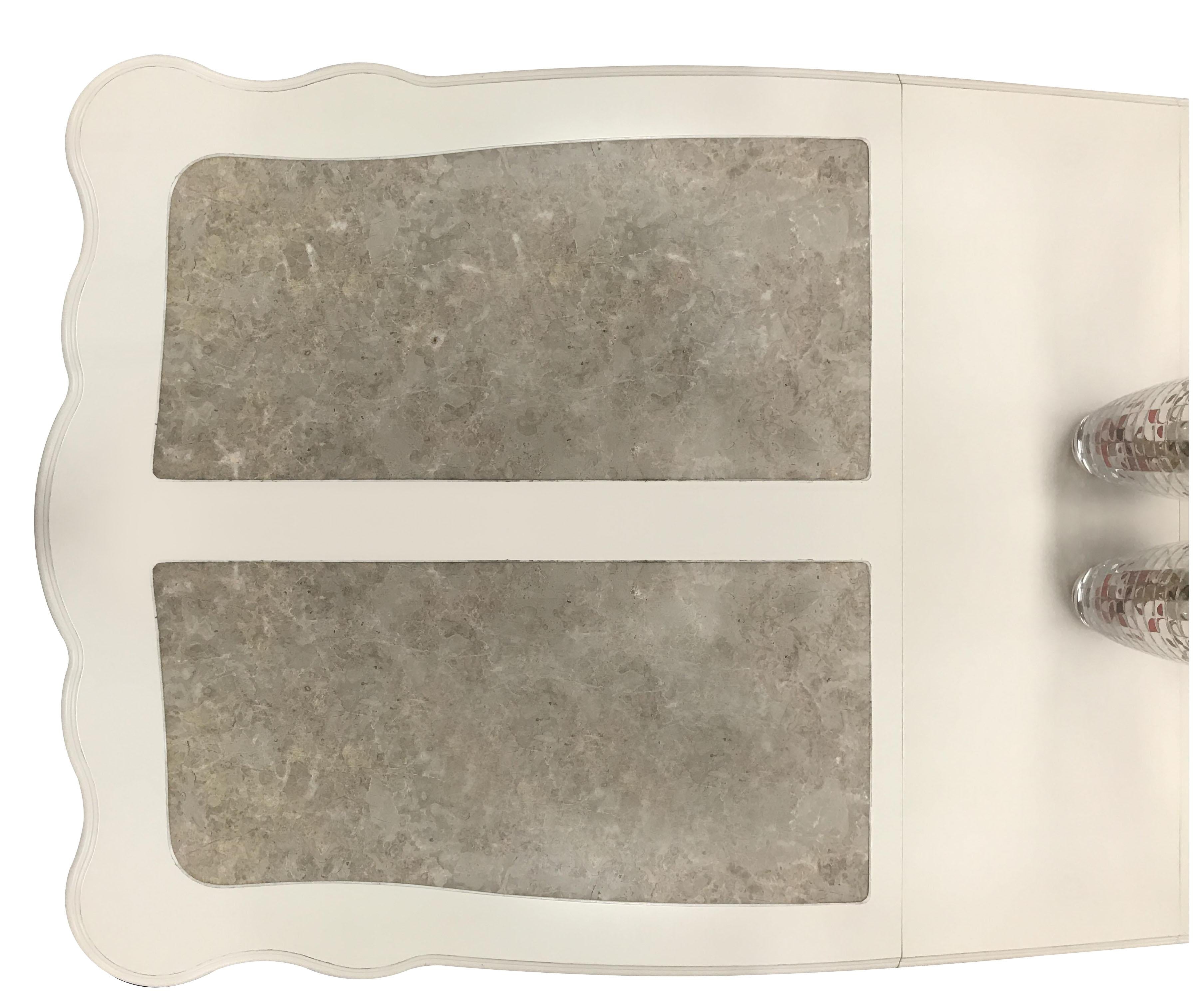 Chantelle Marble & Pearl White Dining Table - Ideal Furniture (Fresno,CA)