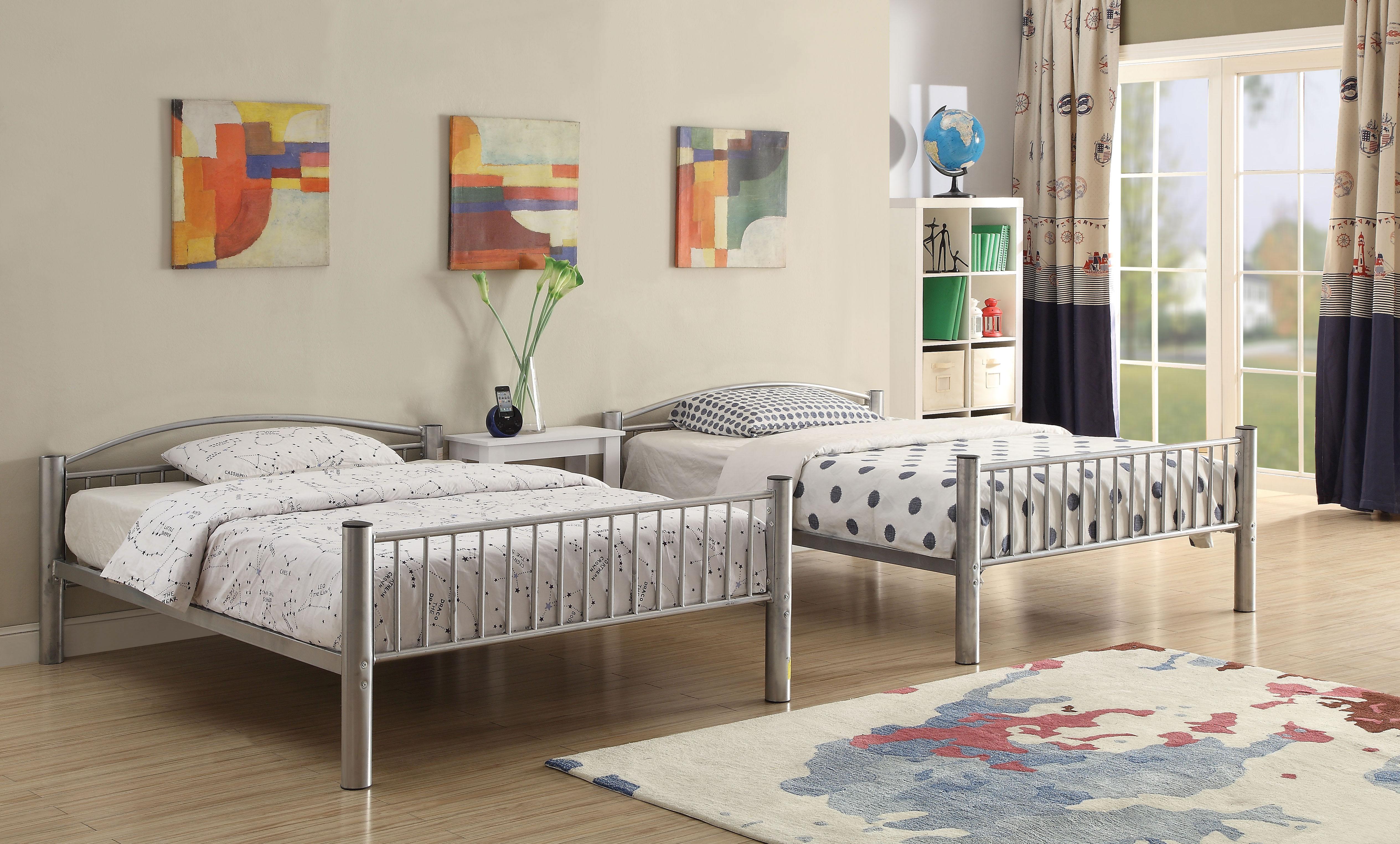 Cayelynn Silver Bunk Bed (Full/Full) - Ideal Furniture (Fresno,CA)