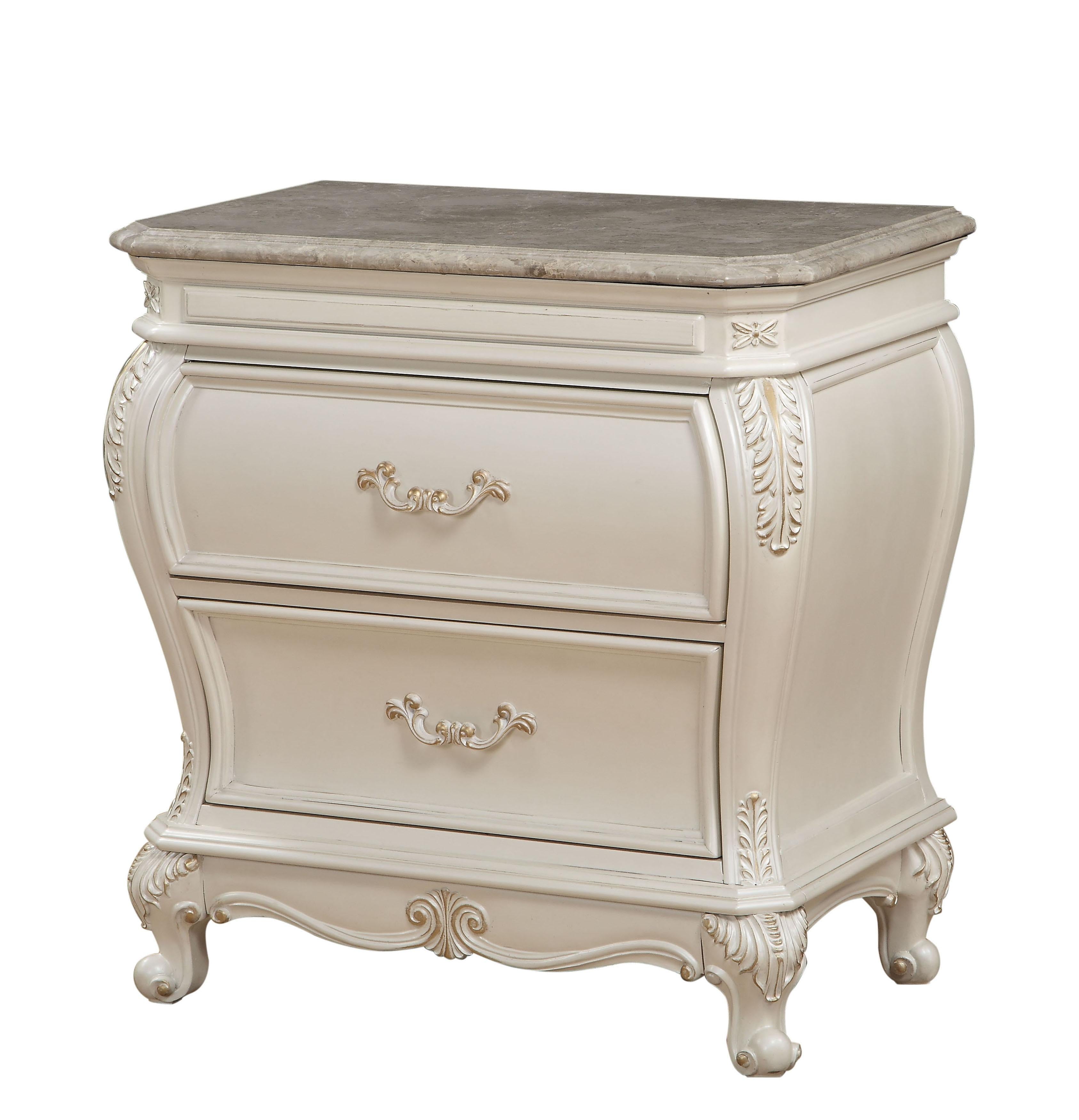 Chantelle Pearl White Nightstand - Ideal Furniture (Fresno,CA)
