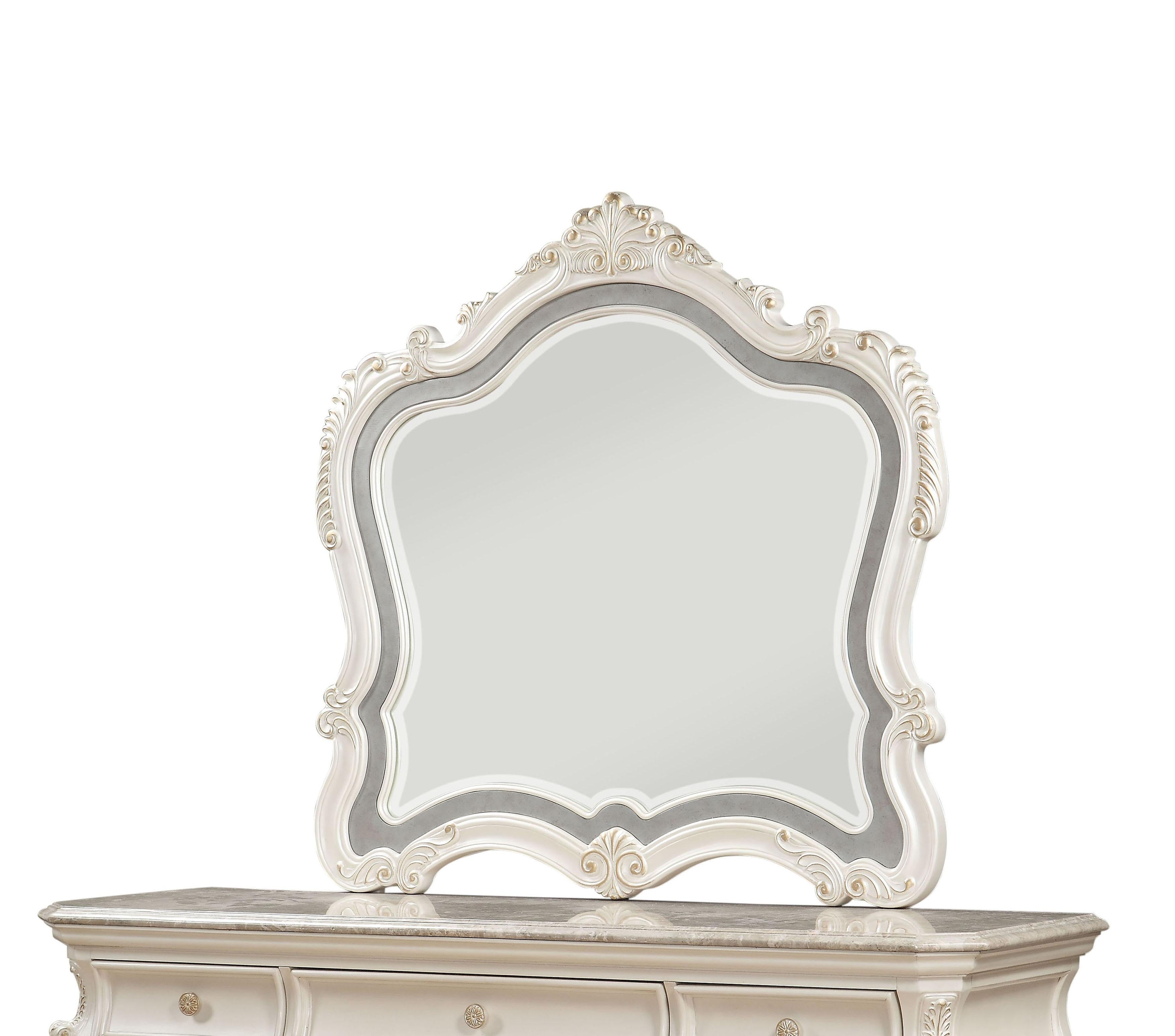 Chantelle Pearl White Mirror - Ideal Furniture (Fresno,CA)
