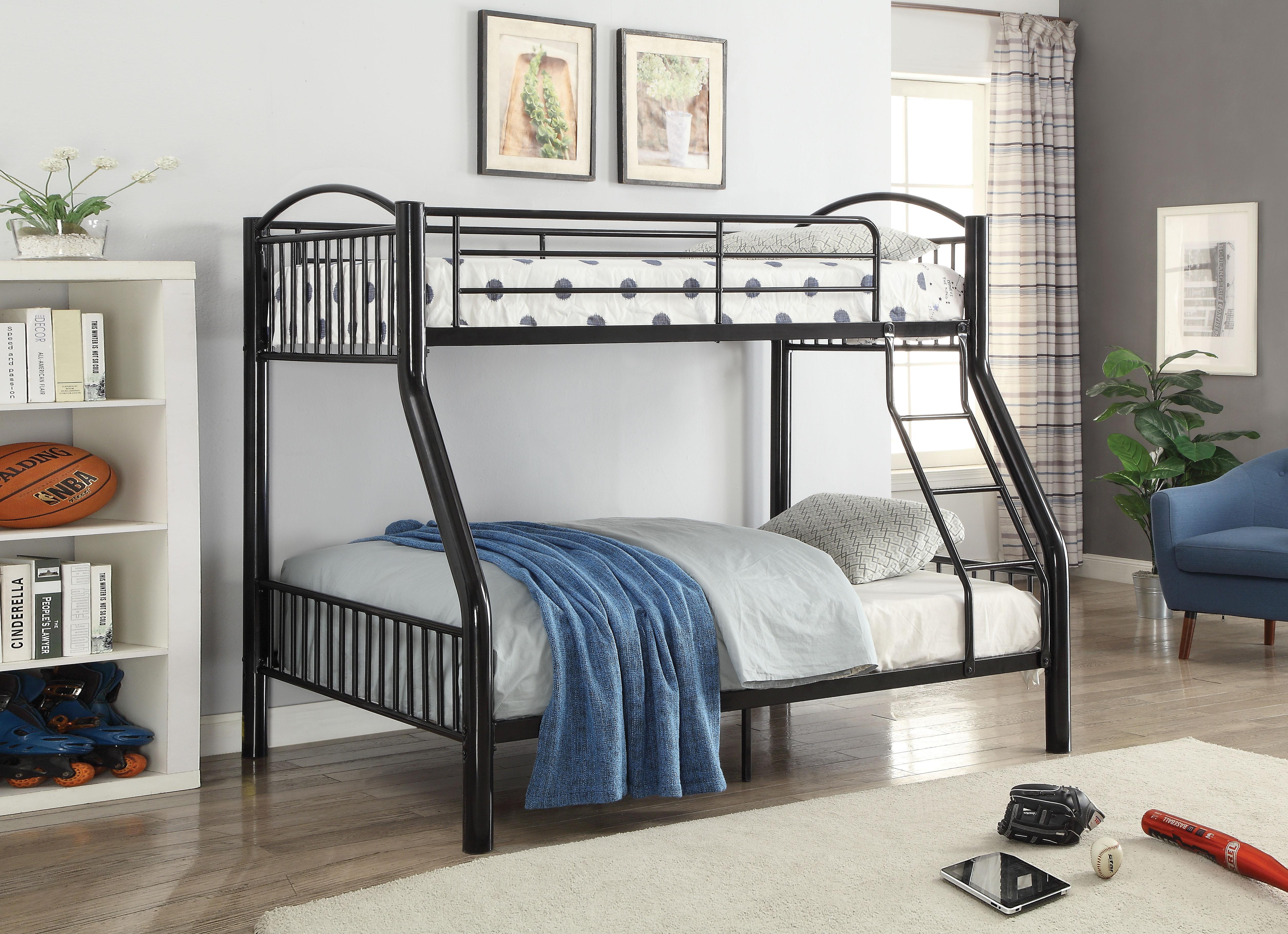 Cayelynn Black Bunk Bed (Twin/Full) - Ideal Furniture (Fresno,CA)
