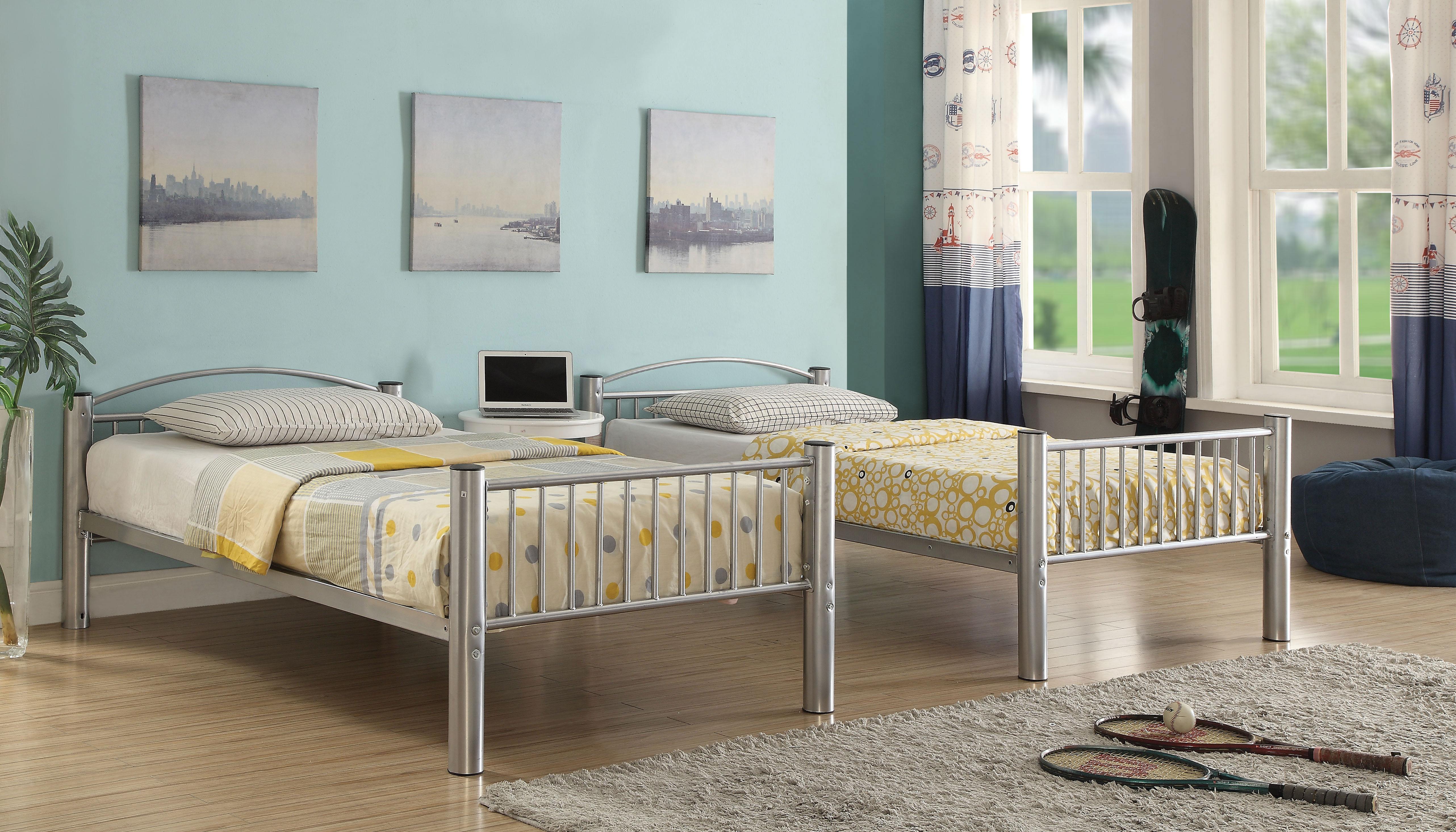 Cayelynn Silver Bunk Bed (Twin/Twin) - Ideal Furniture (Fresno,CA)