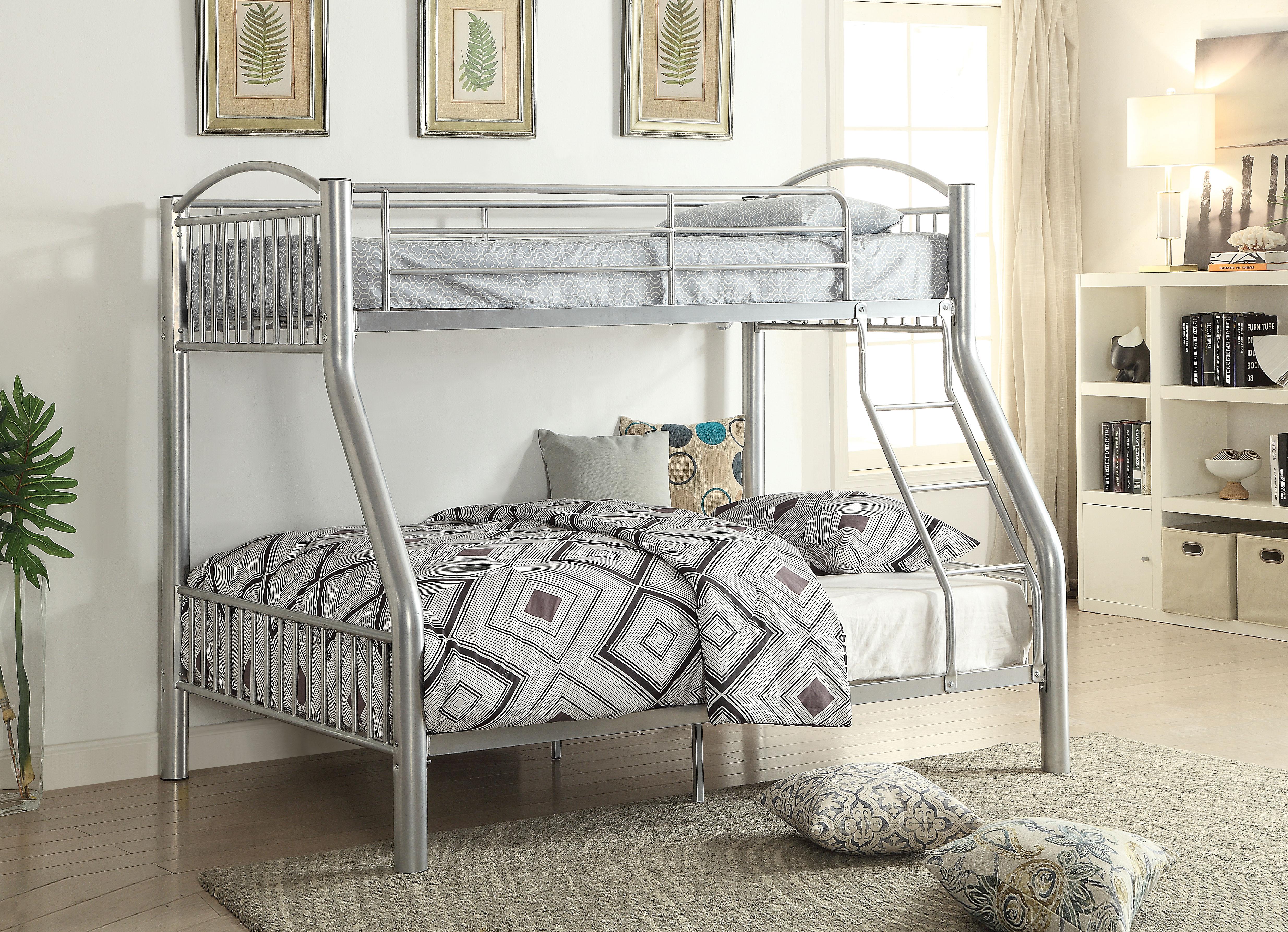 Cayelynn Silver Bunk Bed (Twin/Full) - Ideal Furniture (Fresno,CA)