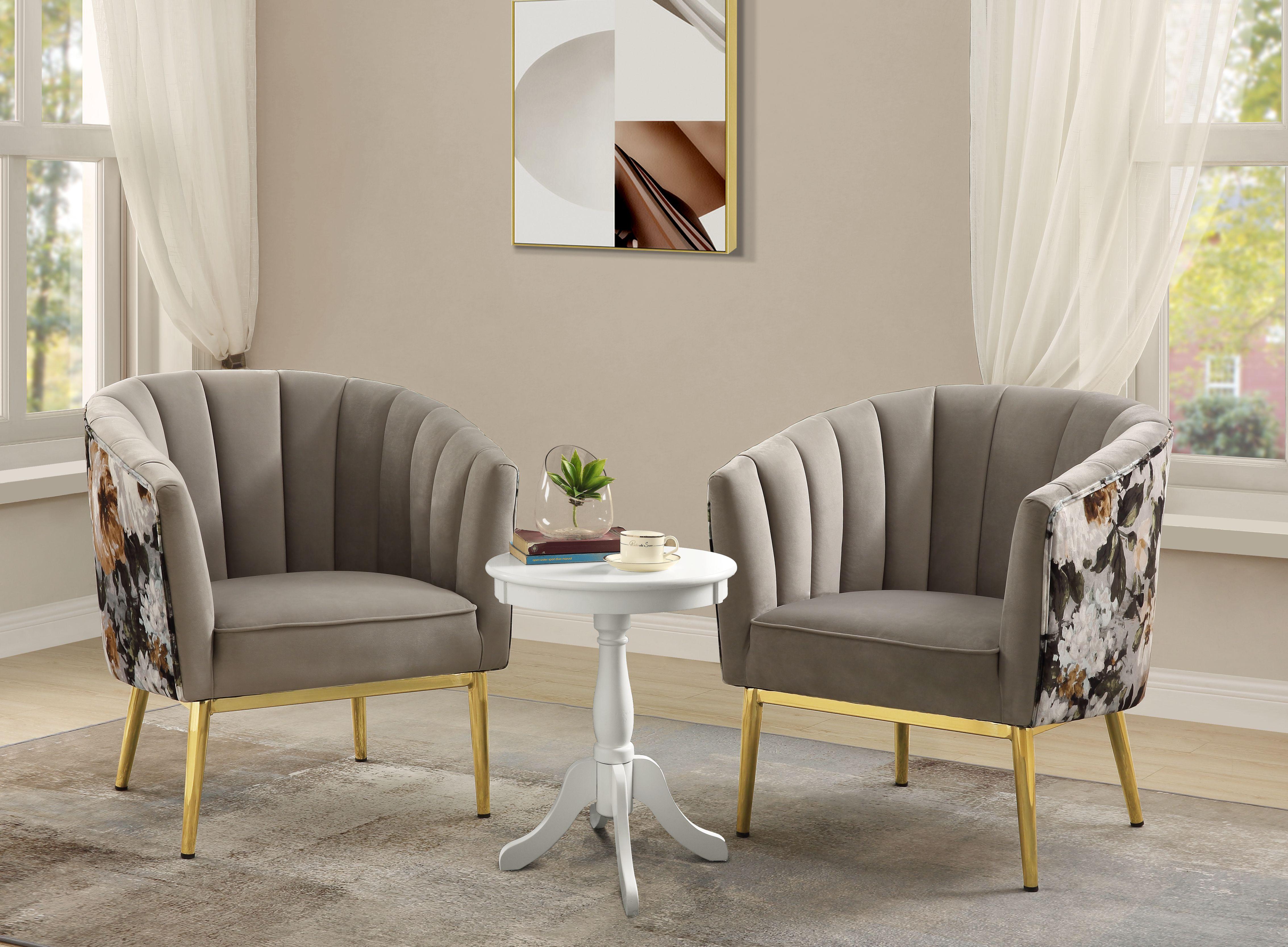 Colla Black Velvet & Gold Accent Chair - Ideal Furniture (Fresno,CA)