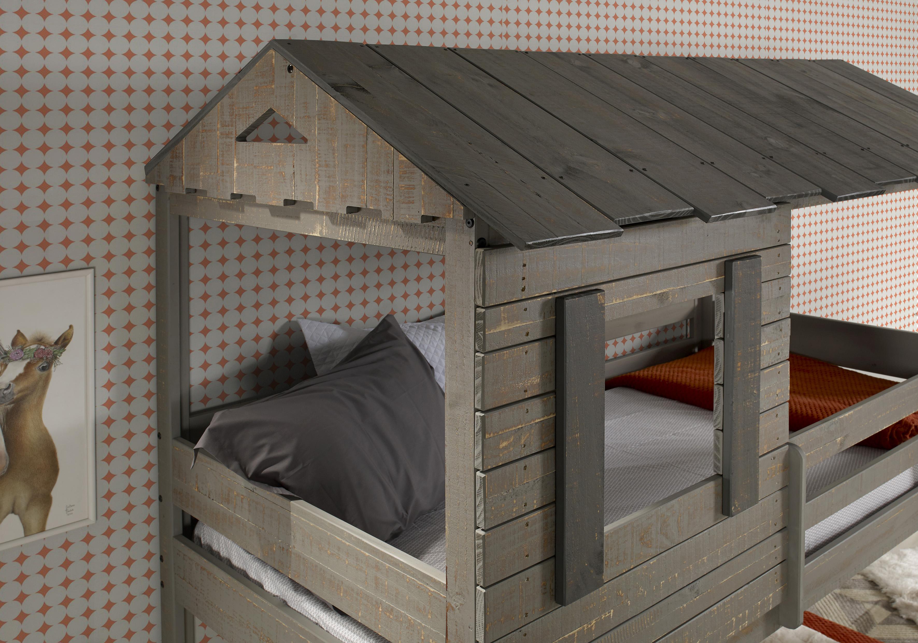 Darlene Rustic Gray Twin/Twin Bunk Bed - Ideal Furniture (Fresno,CA)