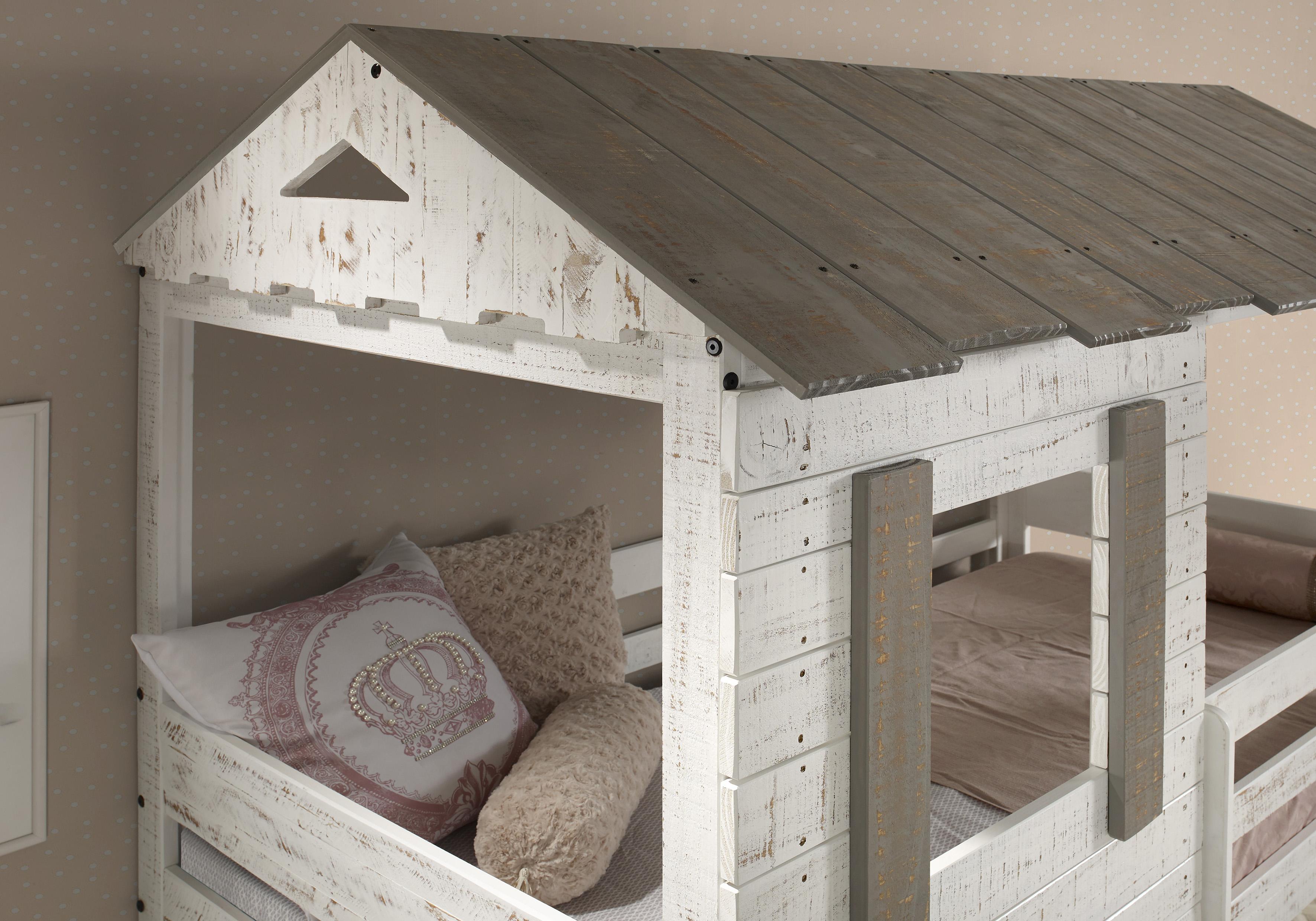 Darlene Rustic White Twin/Twin Bunk Bed - Ideal Furniture (Fresno,CA)