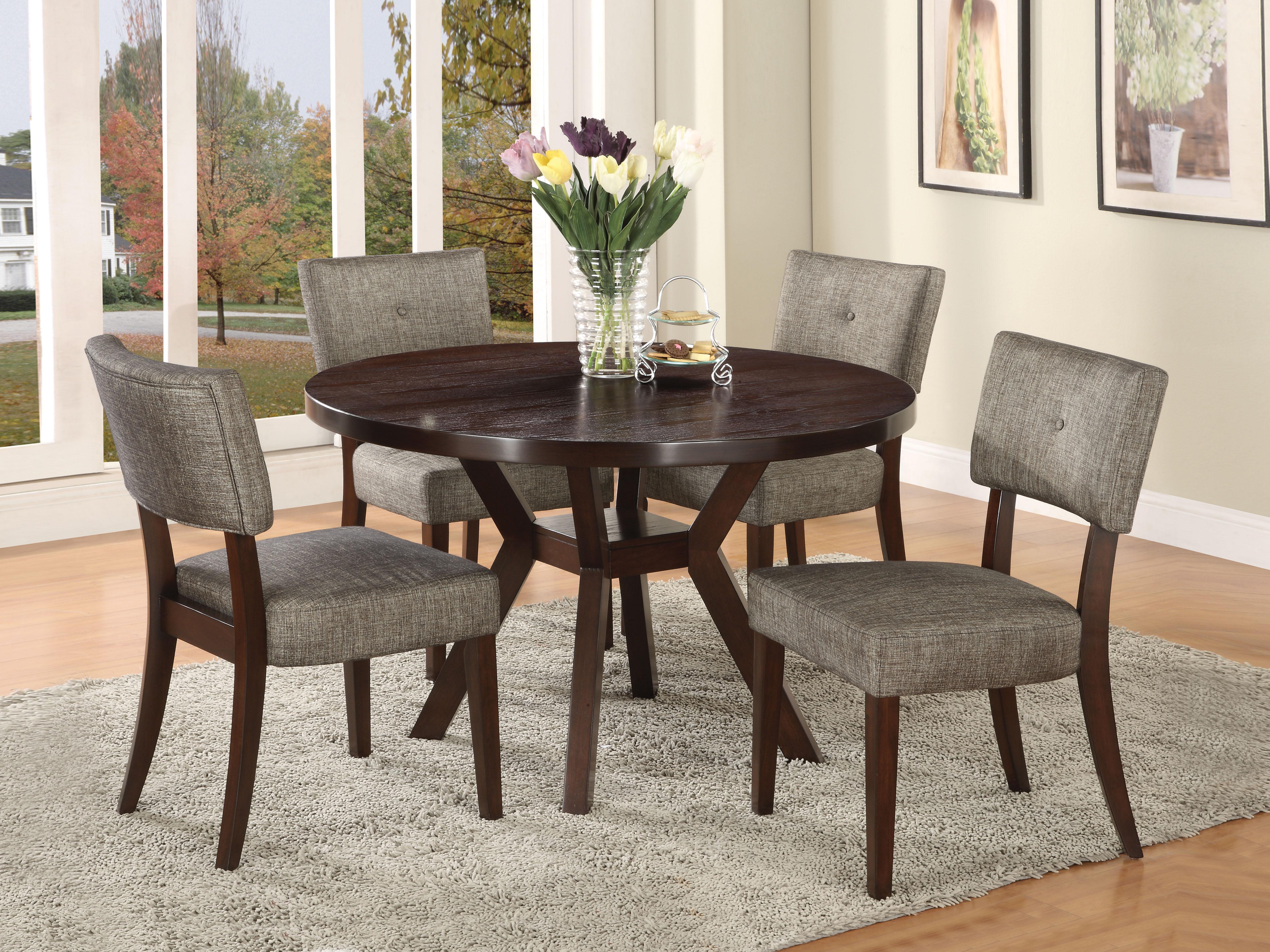 Drake Gray Fabric & Espresso Side Chair - Ideal Furniture (Fresno,CA)