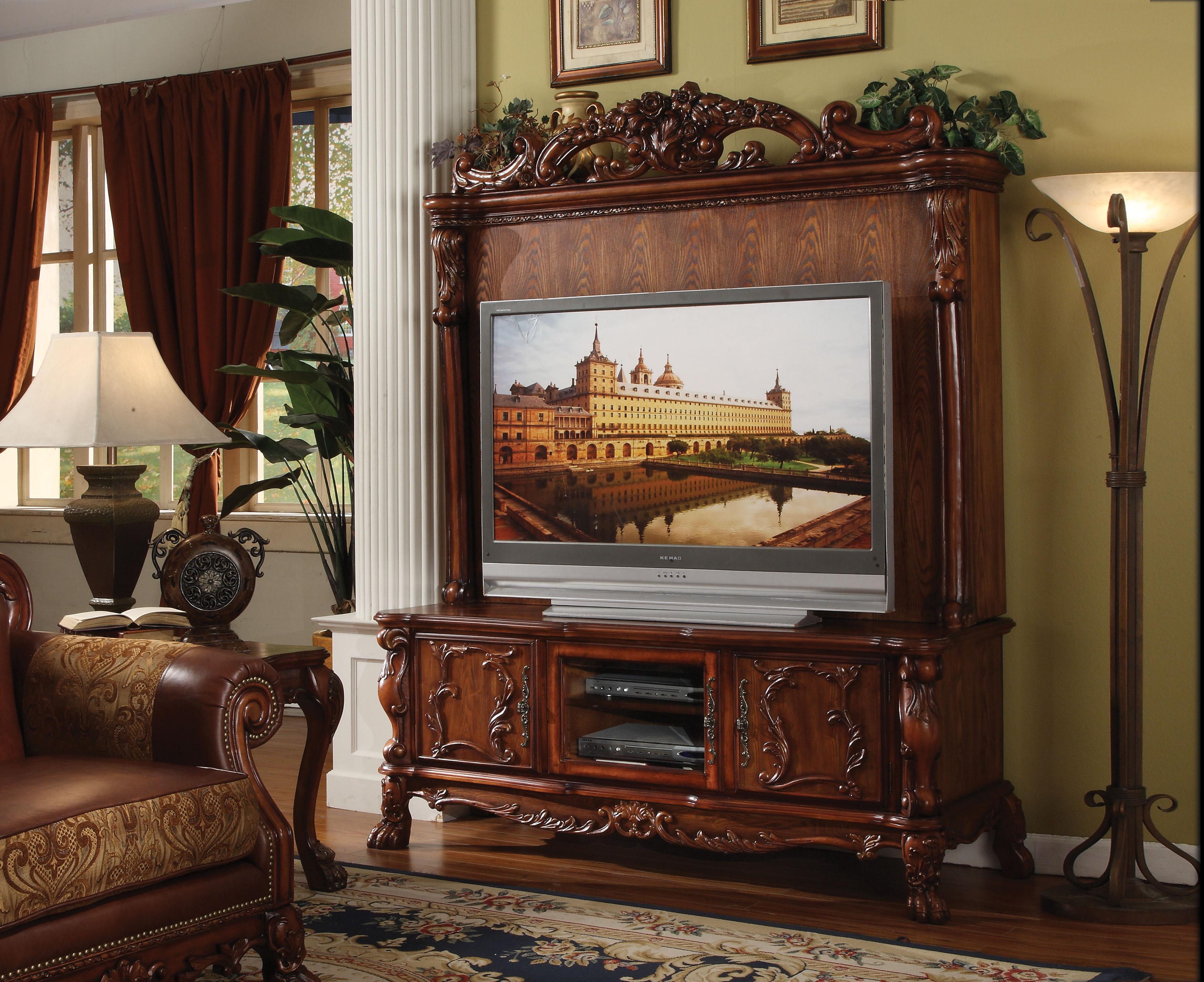 Dresden Cherry Oak Entertainment Center - Ideal Furniture (Fresno,CA)