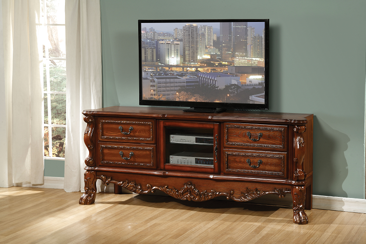 Dresden Cherry Oak TV Stand - Ideal Furniture (Fresno,CA)