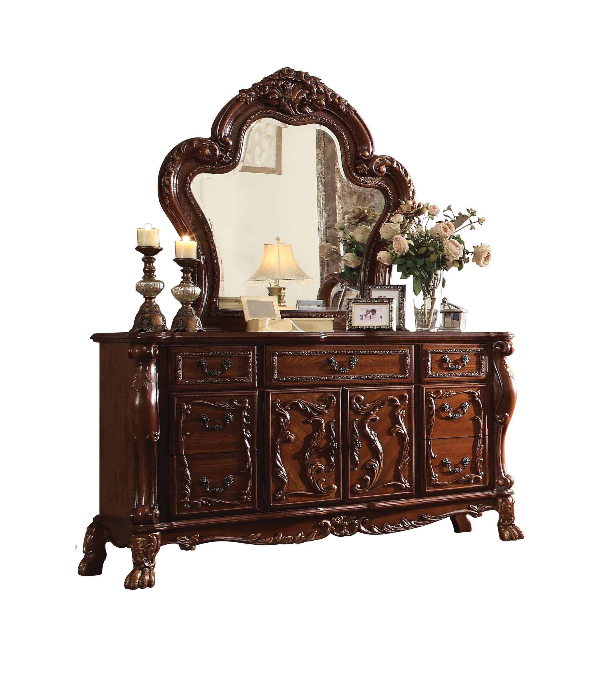 Dresden Cherry Oak Mirror - Ideal Furniture (Fresno,CA)