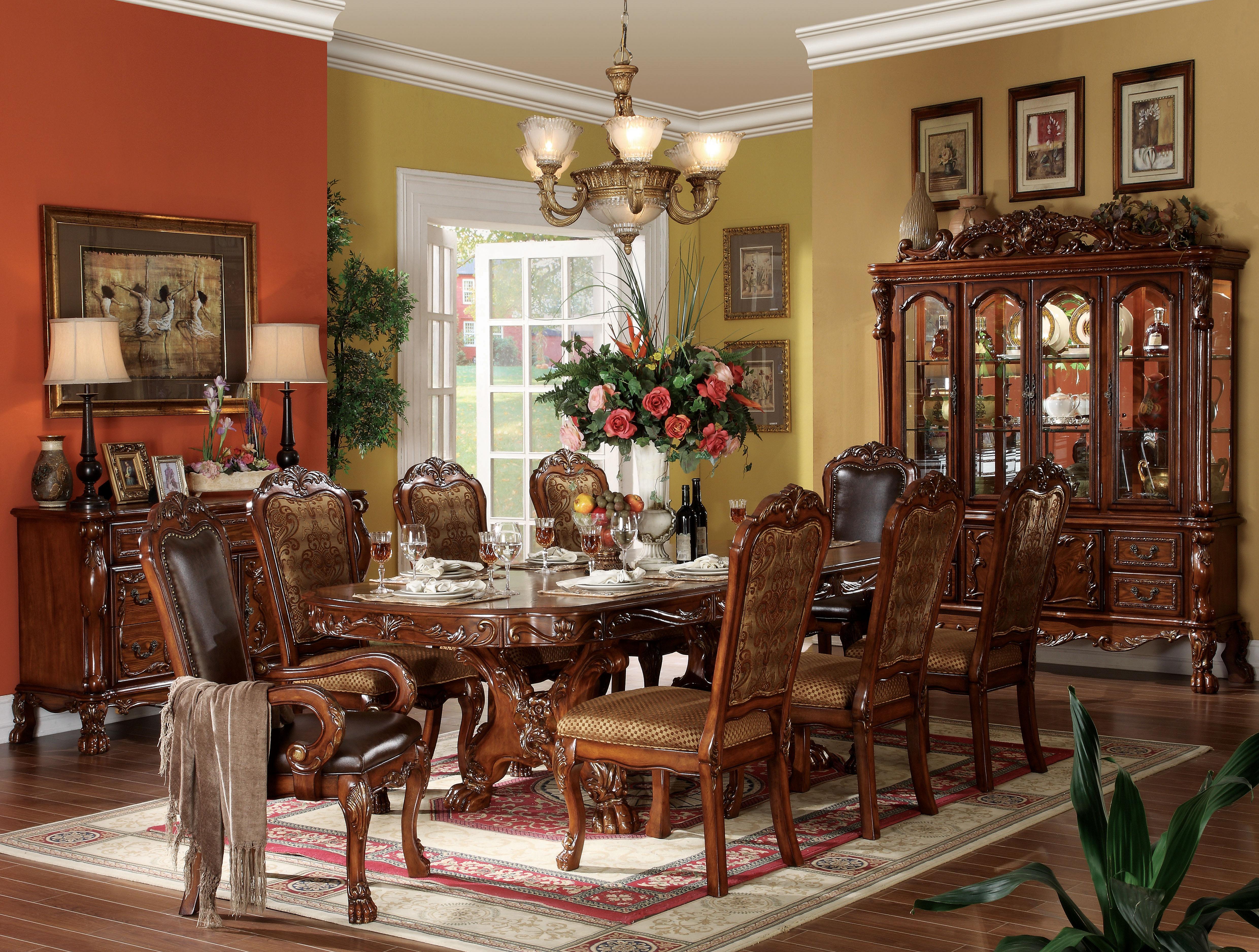 Dresden Cherry Oak Dining Table - Ideal Furniture (Fresno,CA)