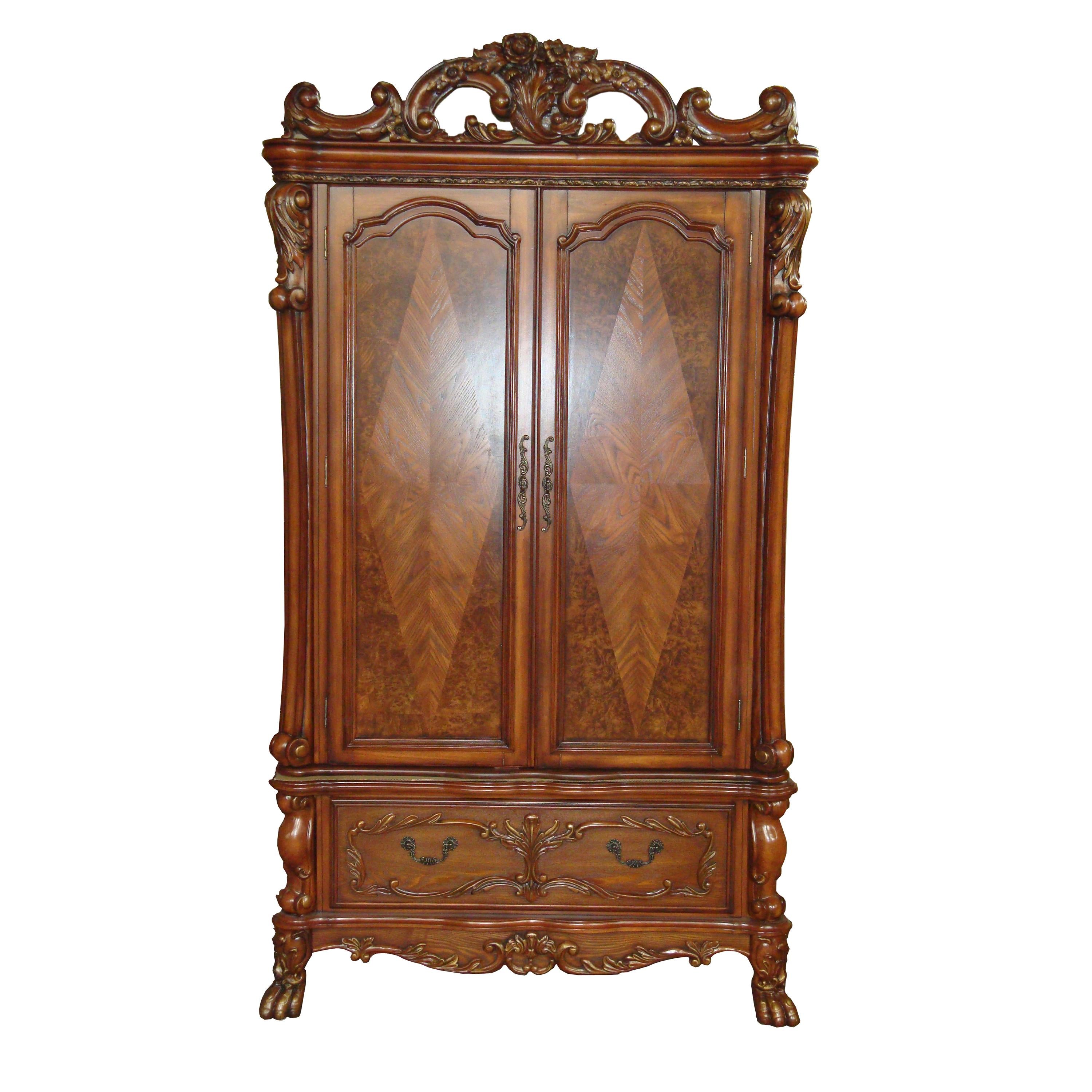 Dresden Cherry Oak TV Armoire - Ideal Furniture (Fresno,CA)