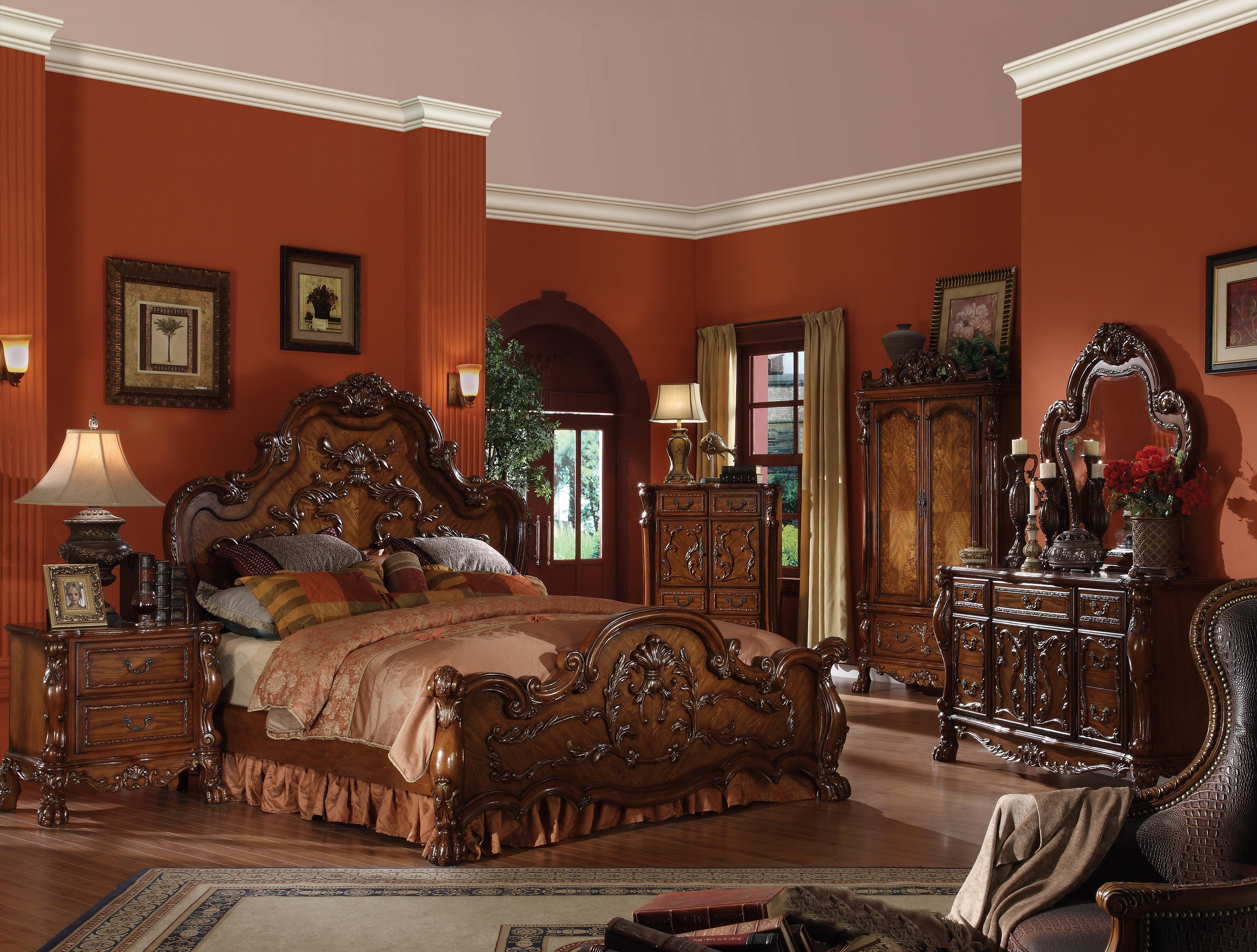 Dresden Cherry Oak California King Bed - Ideal Furniture (Fresno,CA)