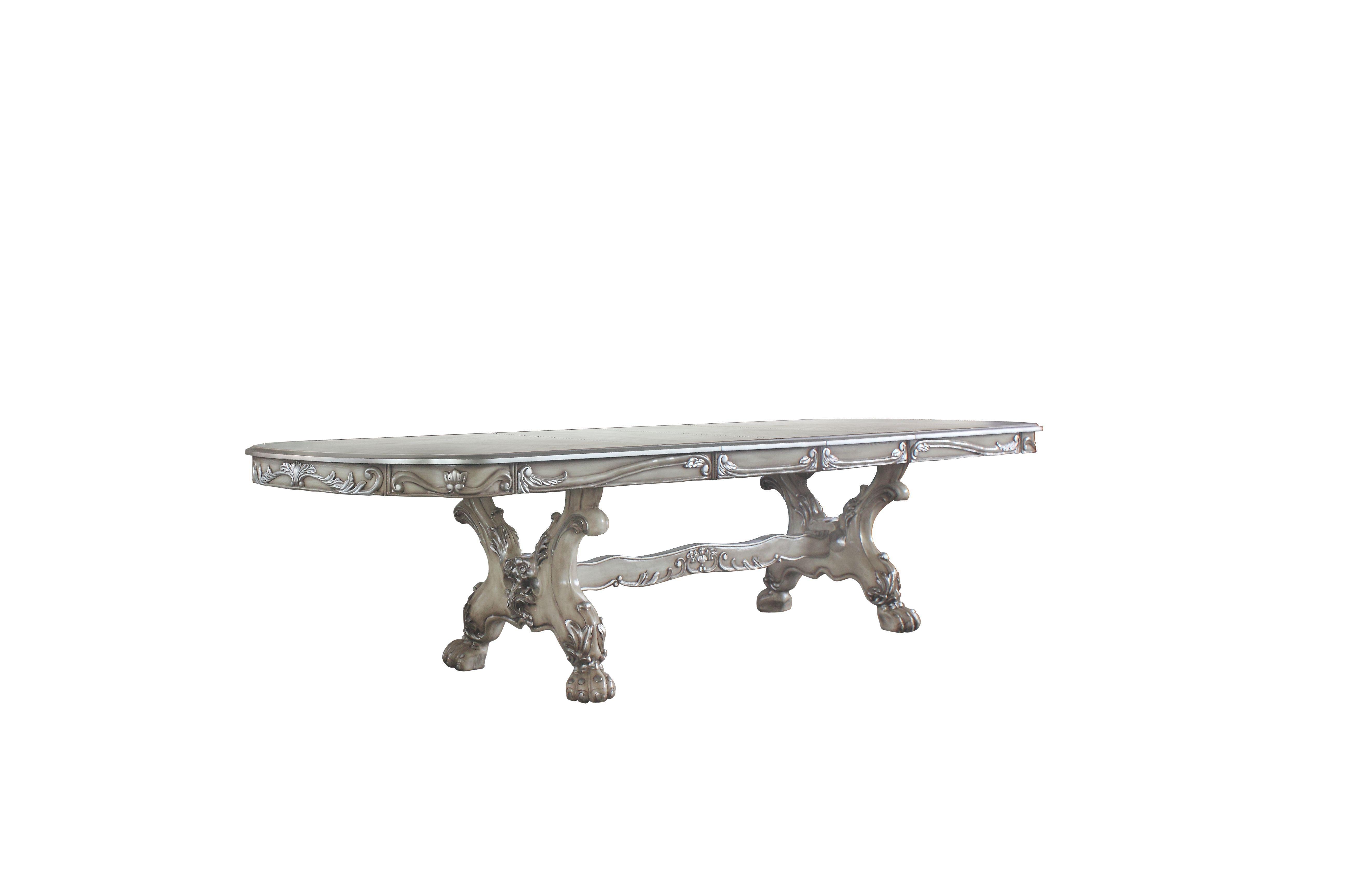 Dresden Vintage Bone White Dining Table (108"L) - Ideal Furniture (Fresno,CA)