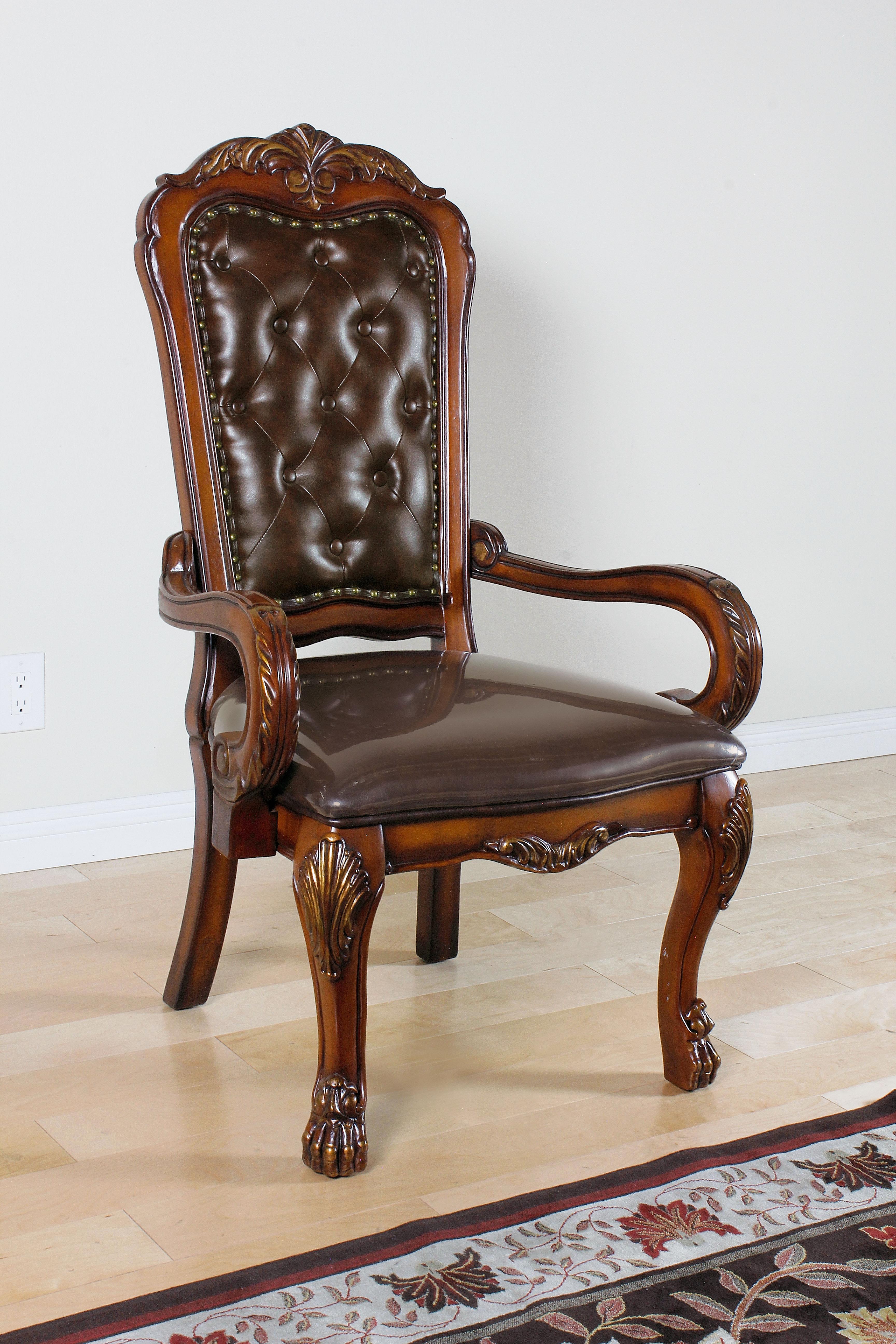 Dresden PU & Cherry Oak Office Chair - Ideal Furniture (Fresno,CA)