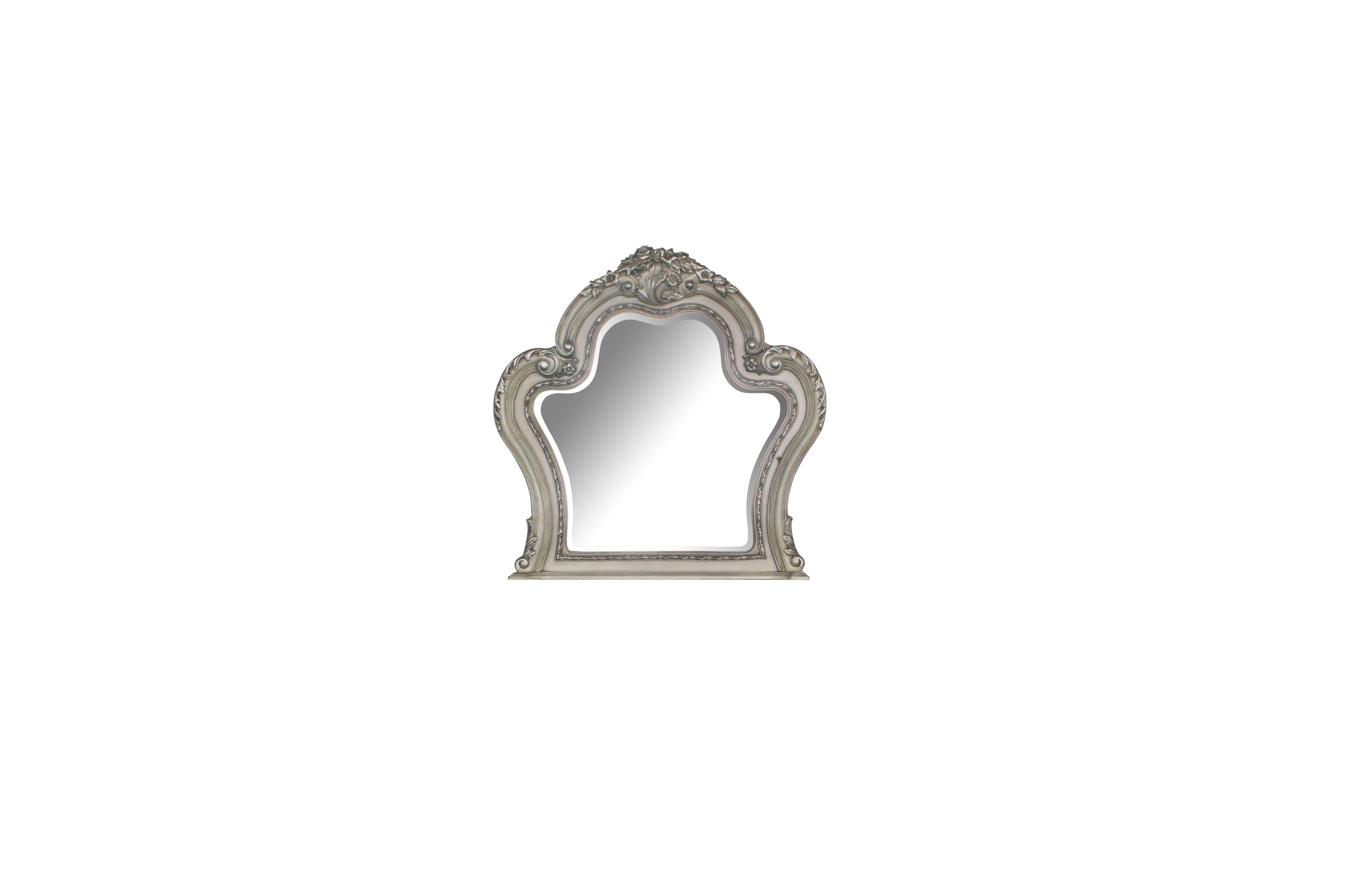 Dresden Vintage Bone White Mirror - Ideal Furniture (Fresno,CA)
