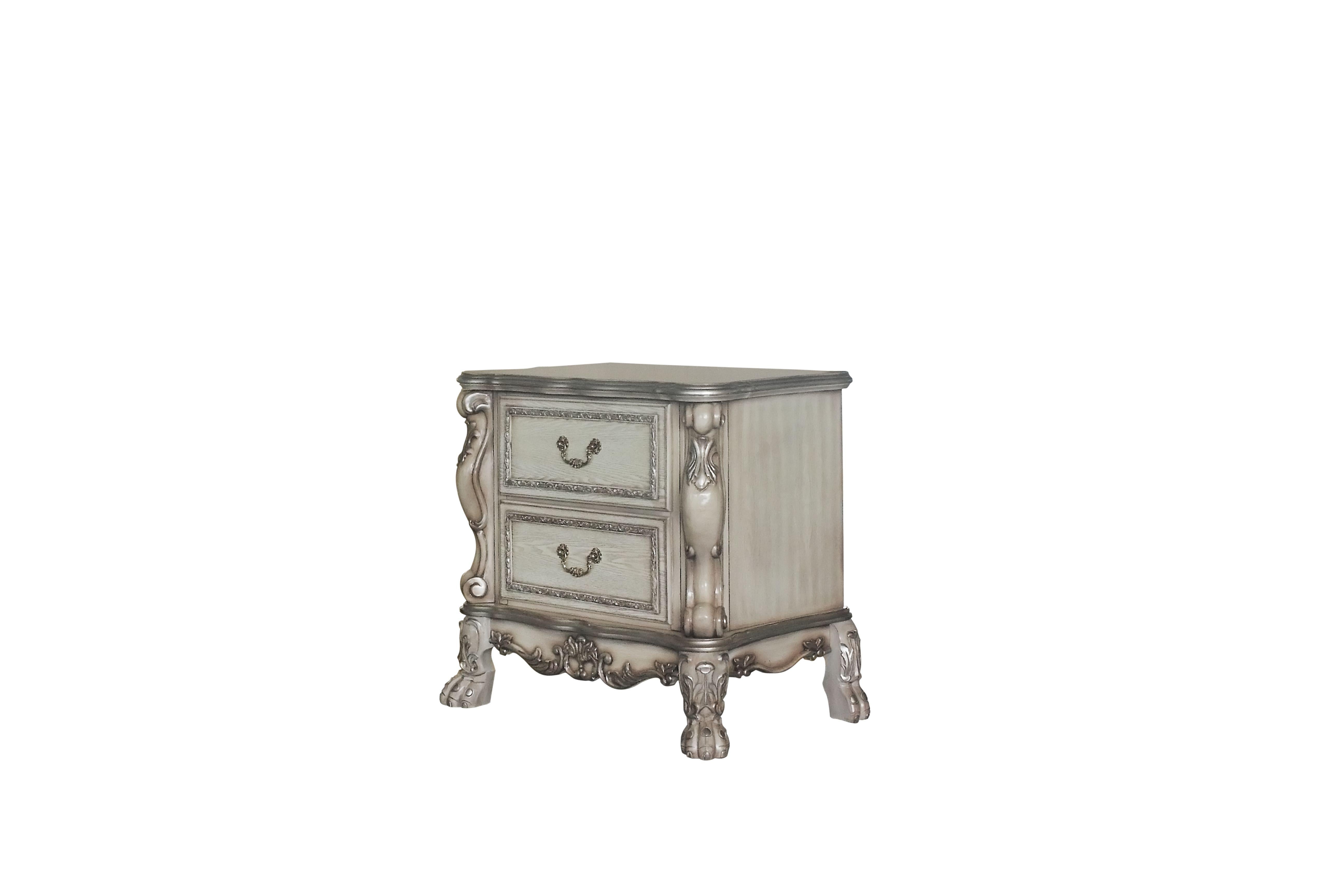Dresden Vintage Bone White Nightstand - Ideal Furniture (Fresno,CA)