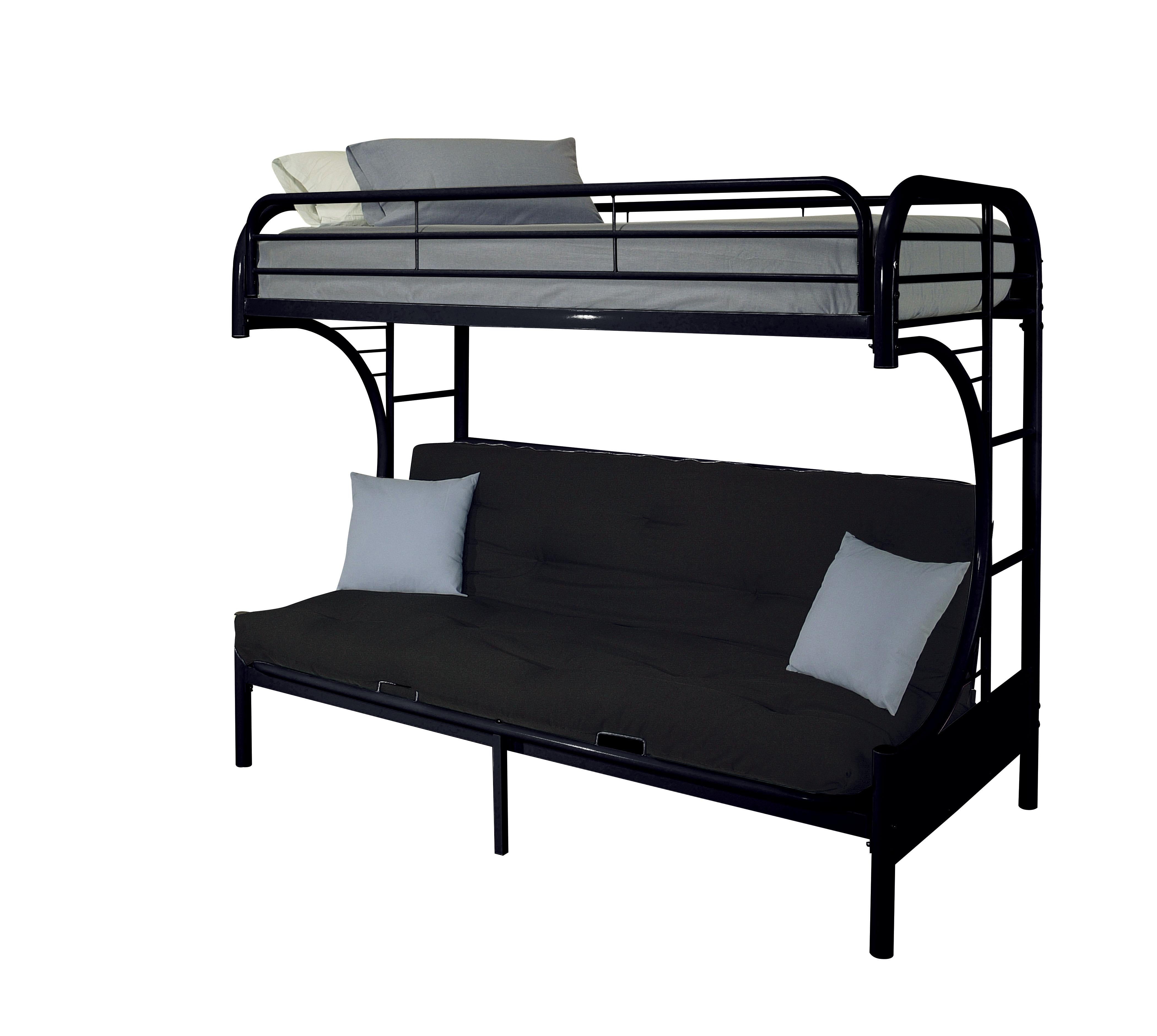 Eclipse Black Bunk Bed (Twin XL/Queen/Futon) - Ideal Furniture (Fresno,CA)