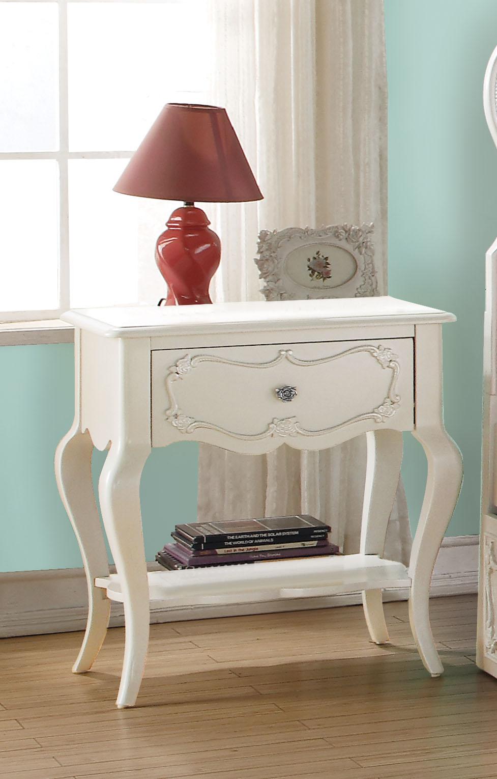 Edalene Pearl White Nightstand - Ideal Furniture (Fresno,CA)