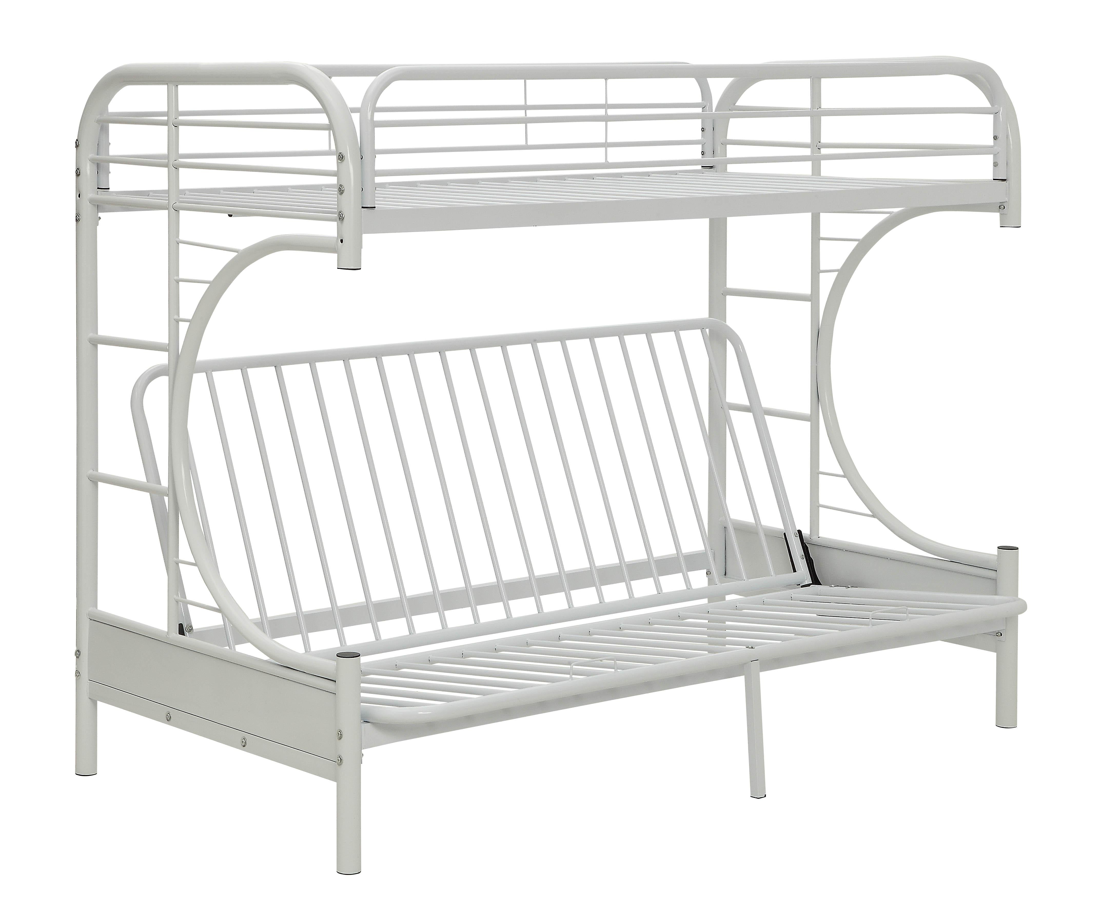 Eclipse White Bunk Bed (Twin XL/Queen/Futon) - Ideal Furniture (Fresno,CA)