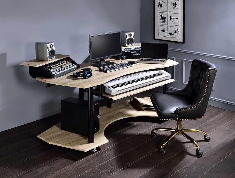 Eleazar Natural Oak Computer Desk - Ideal Furniture (Fresno,CA)