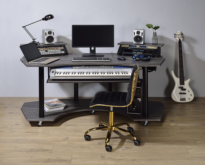 Eleazar Black Oak Computer Desk - Ideal Furniture (Fresno,CA)