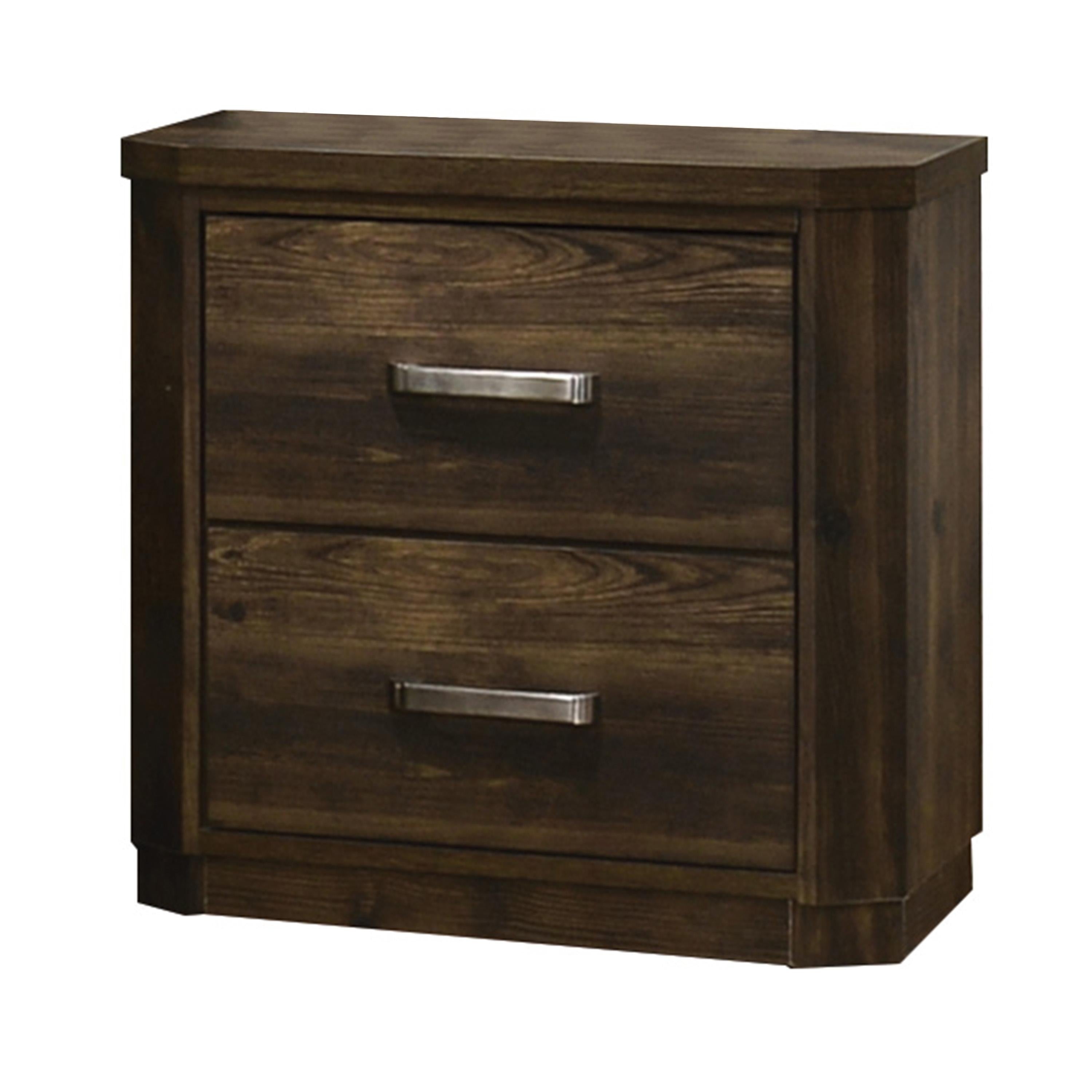 Elettra Rustic Walnut Nightstand - Ideal Furniture (Fresno,CA)