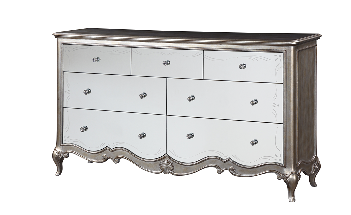 Esteban Antique Champagne Dresser (Jewelry Box) - Ideal Furniture (Fresno,CA)