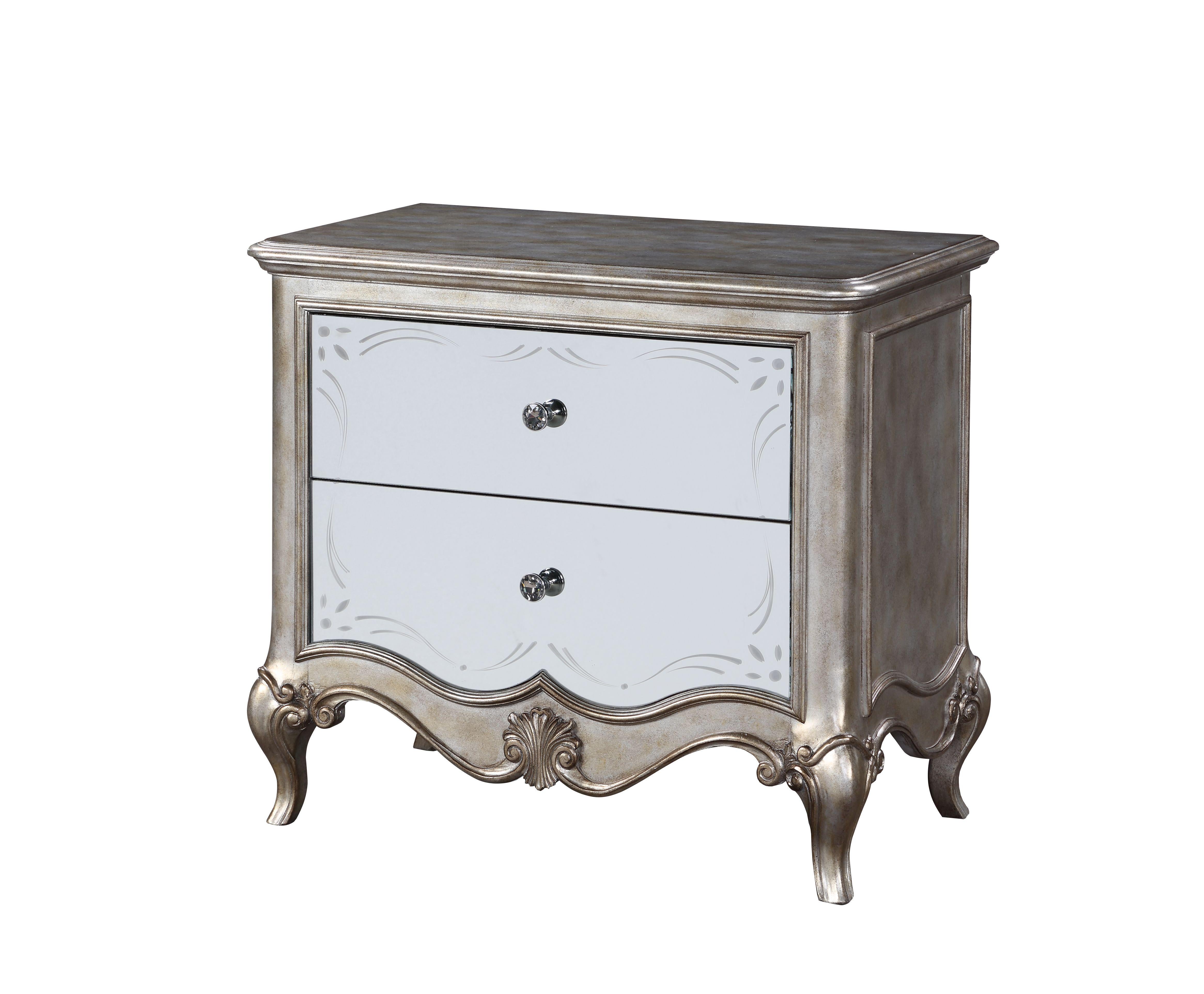 Esteban Antique Champagne Nightstand (2 Drw) - Ideal Furniture (Fresno,CA)