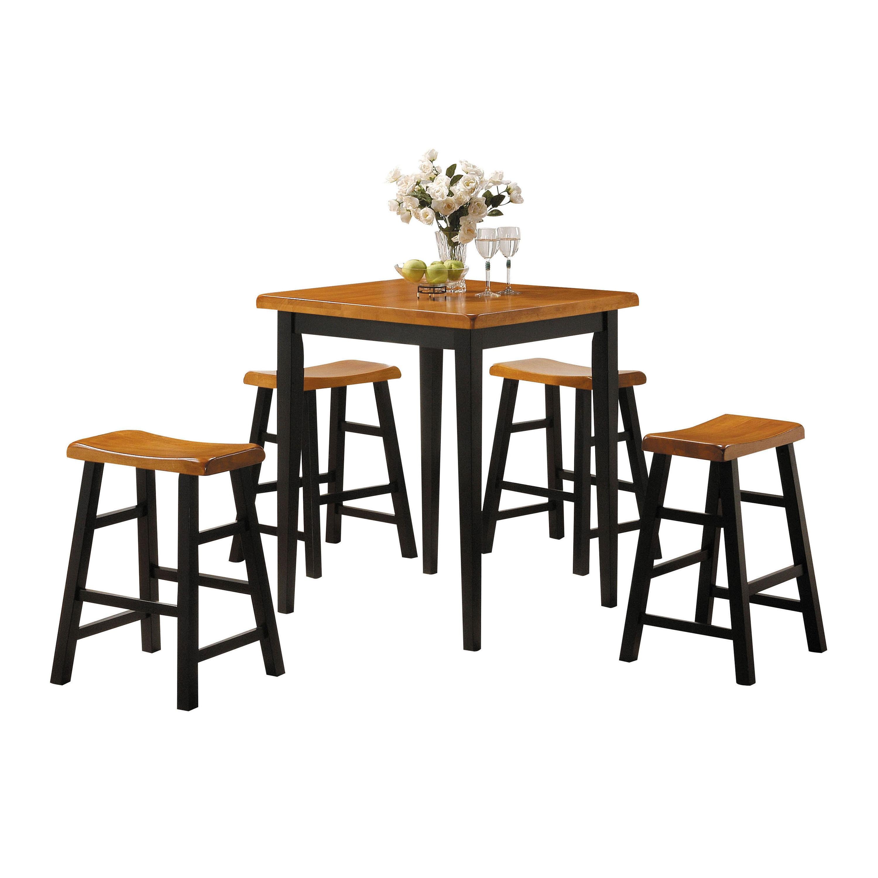 Gaucho Oak & Black Counter Height Set (5Pc Pk) - Ideal Furniture (Fresno,CA)