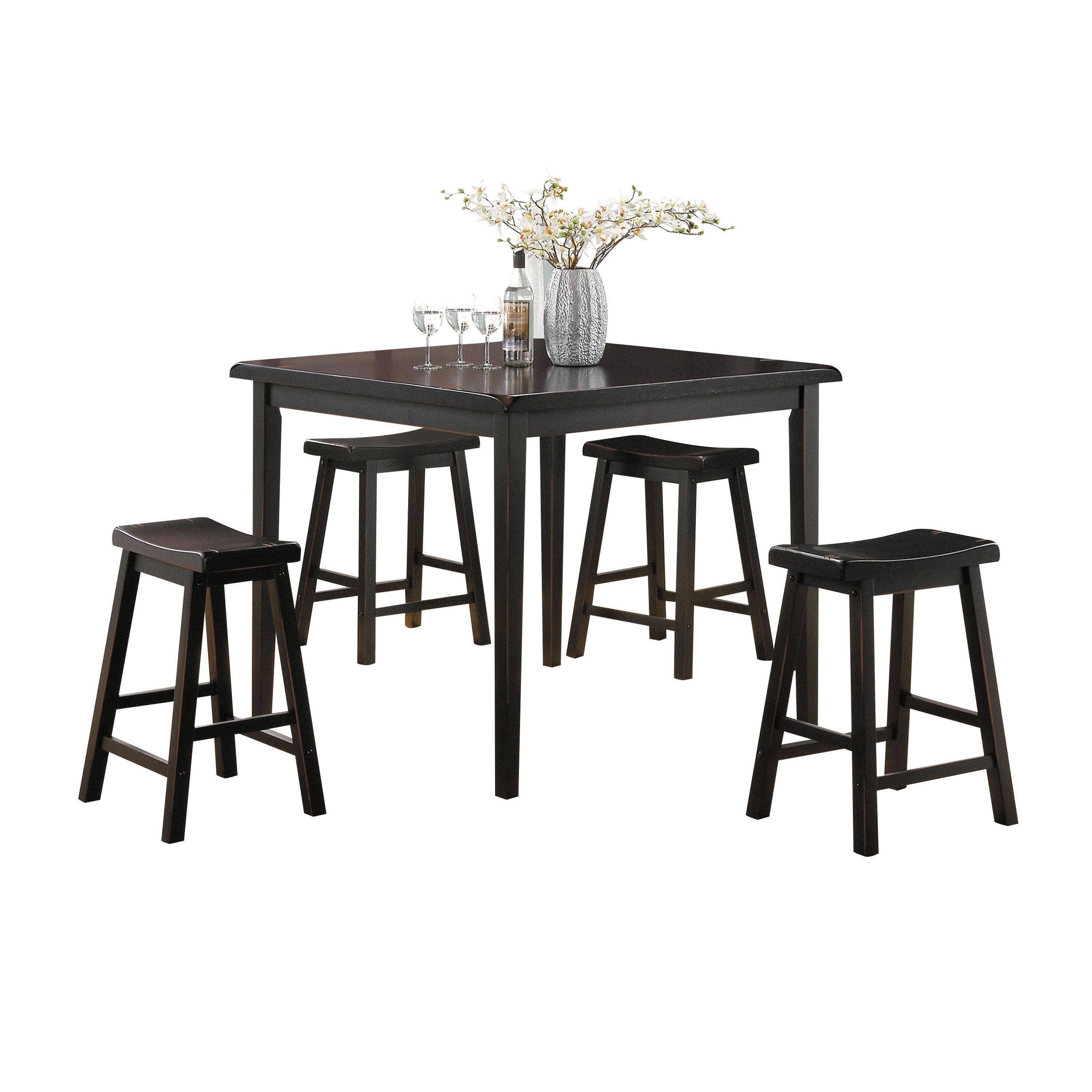 Gaucho Black Counter Height Set (5Pc Pk) - Ideal Furniture (Fresno,CA)