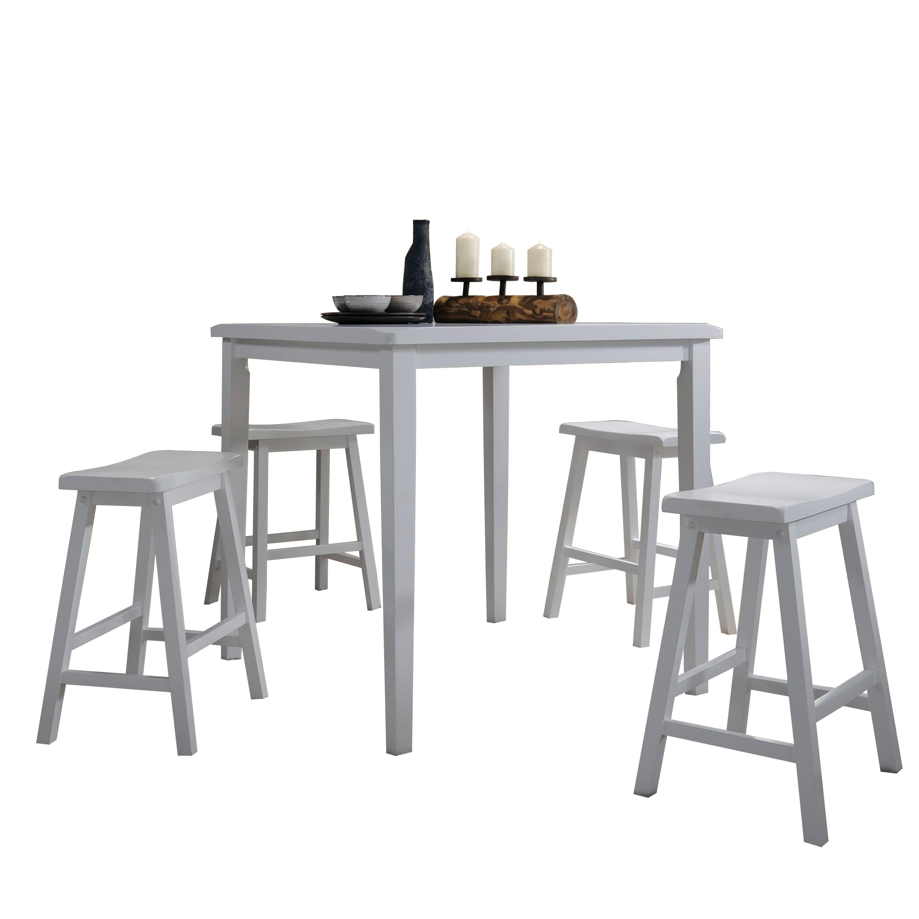 Gaucho White Counter Height Set (5Pc Pk) - Ideal Furniture (Fresno,CA)
