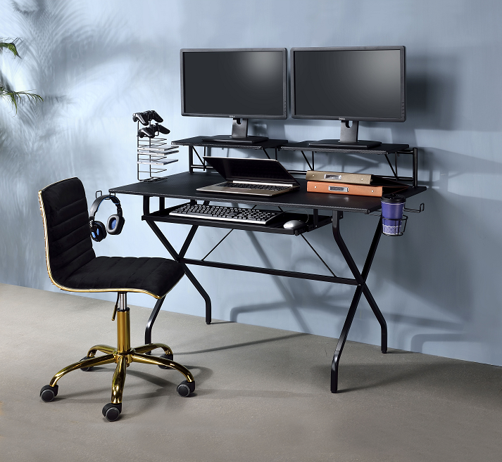 Hartman Black Computer Desk - Ideal Furniture (Fresno,CA)