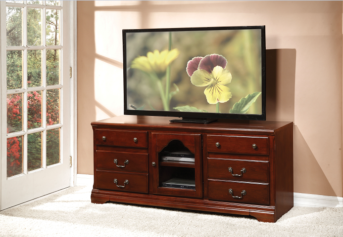 Hercules Cherry TV Stand - Ideal Furniture (Fresno,CA)