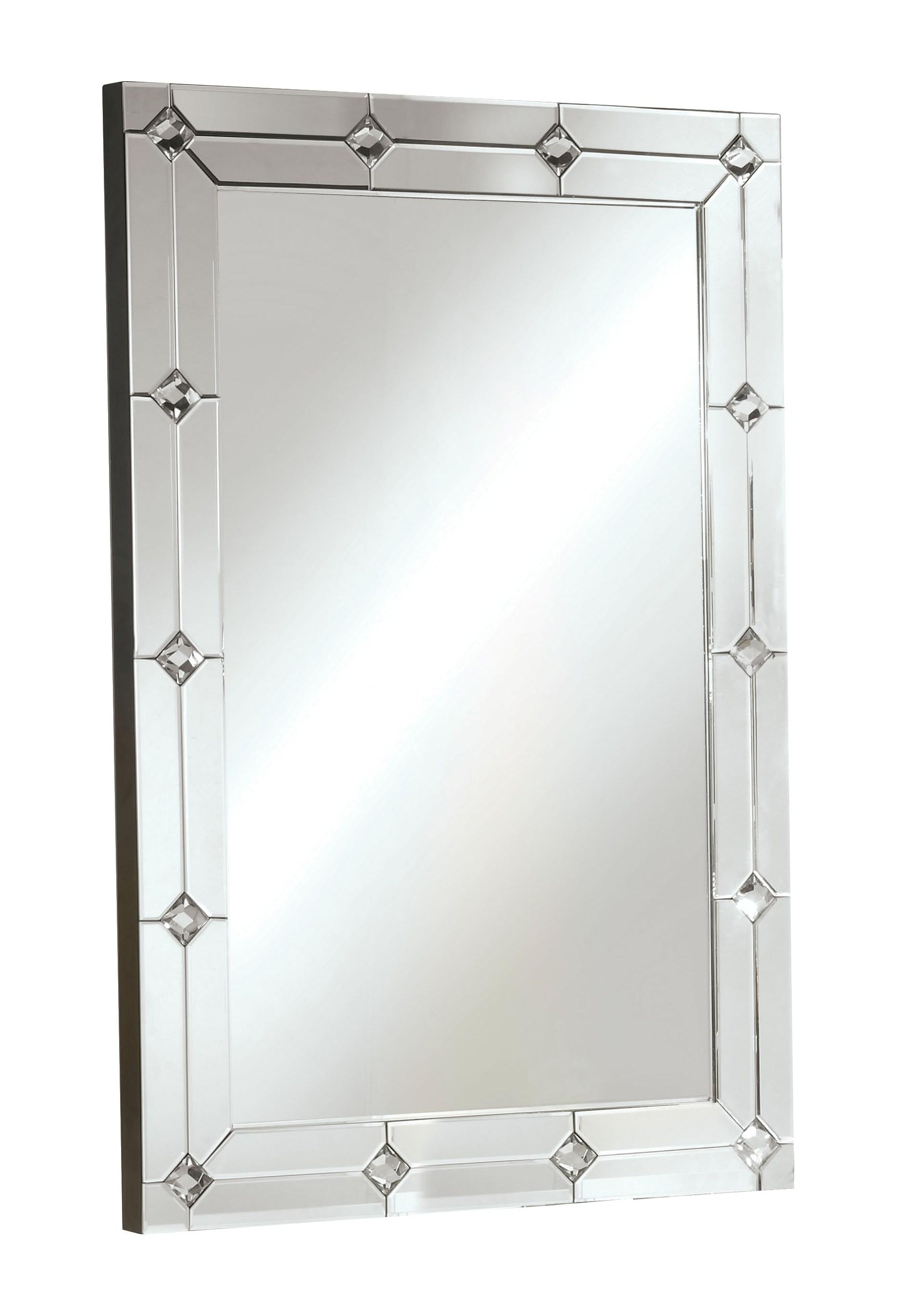 Hessa Mirrored & Faux Rhinestones Wall Decor - Ideal Furniture (Fresno,CA)