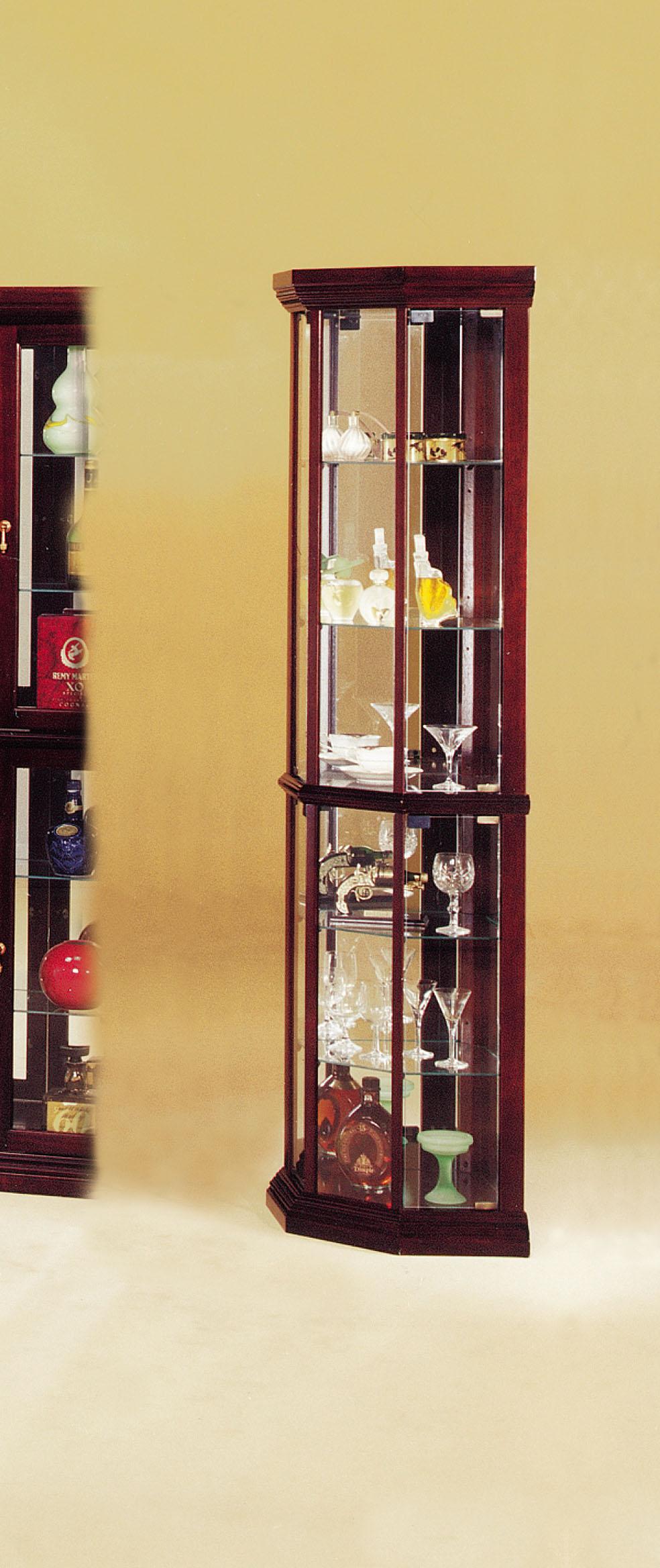 Huxley Cherry Curio Cabinet - Ideal Furniture (Fresno,CA)