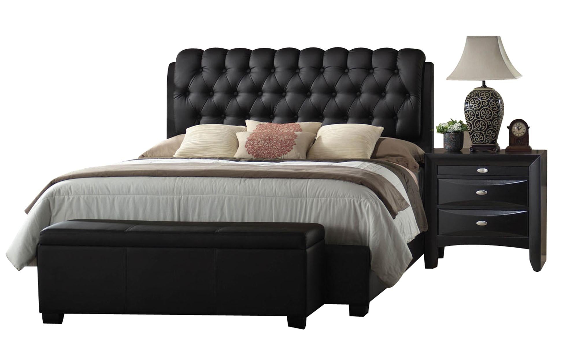 Ireland II Black PU Eastern King Bed - Ideal Furniture (Fresno,CA)